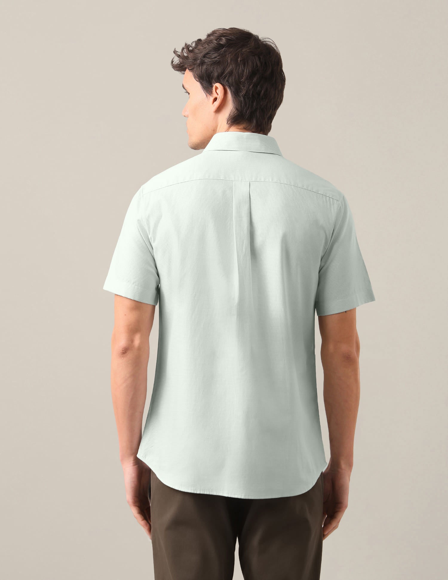 Textured Tailored Fit Shirt Green - U.S. Polo Assn. India | Large