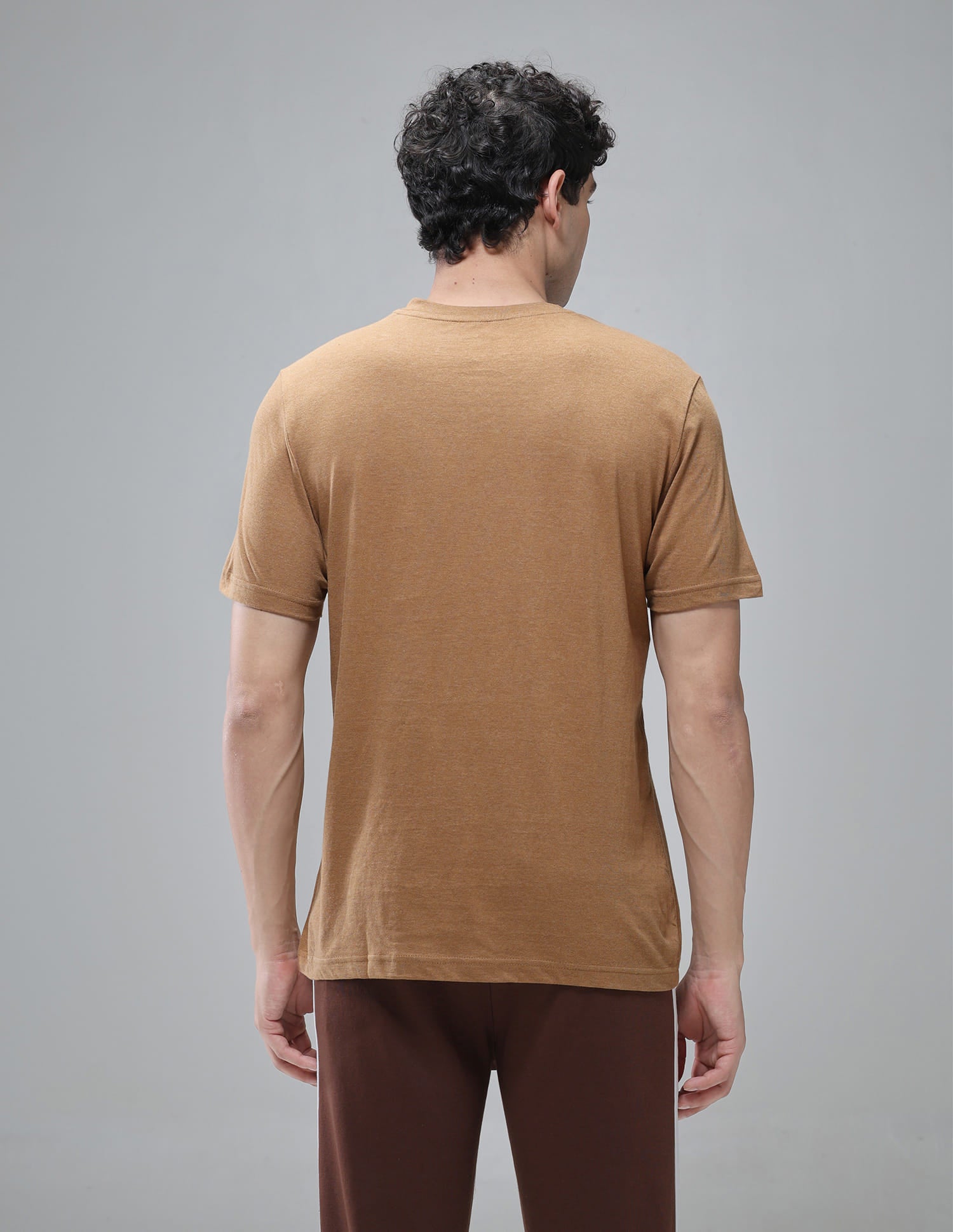 Breathable Comfort Fit I638 Lounge T-Shirt - Pack Of 1 Mustard Melange - U.S. Polo Assn. India | Large