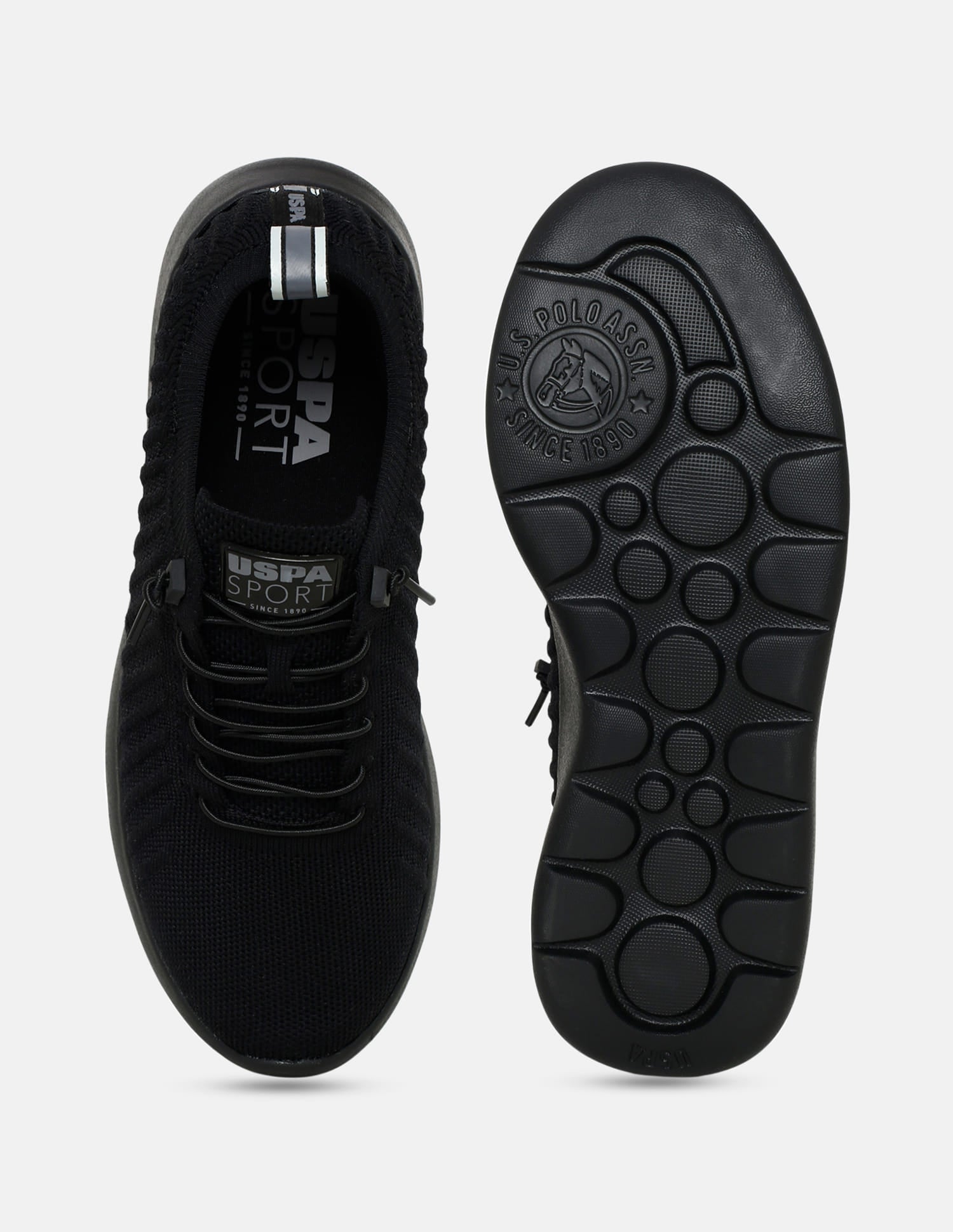 Men Solid Rocco Sports Sneakers Black - U.S. Polo Assn. India | Large
