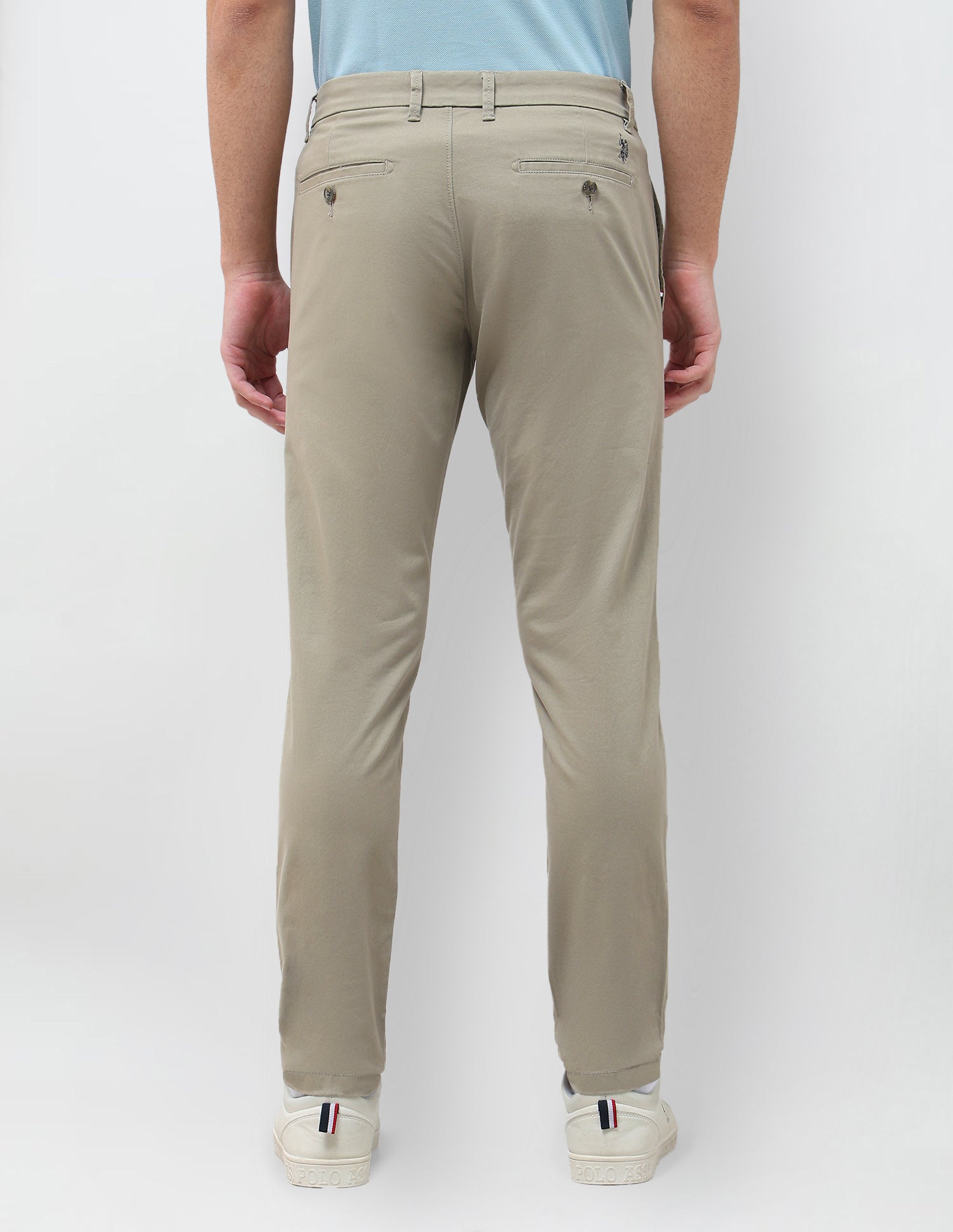 Twill Austin Slim Fit Trousers Light Olive - U.S. Polo Assn. India | Large