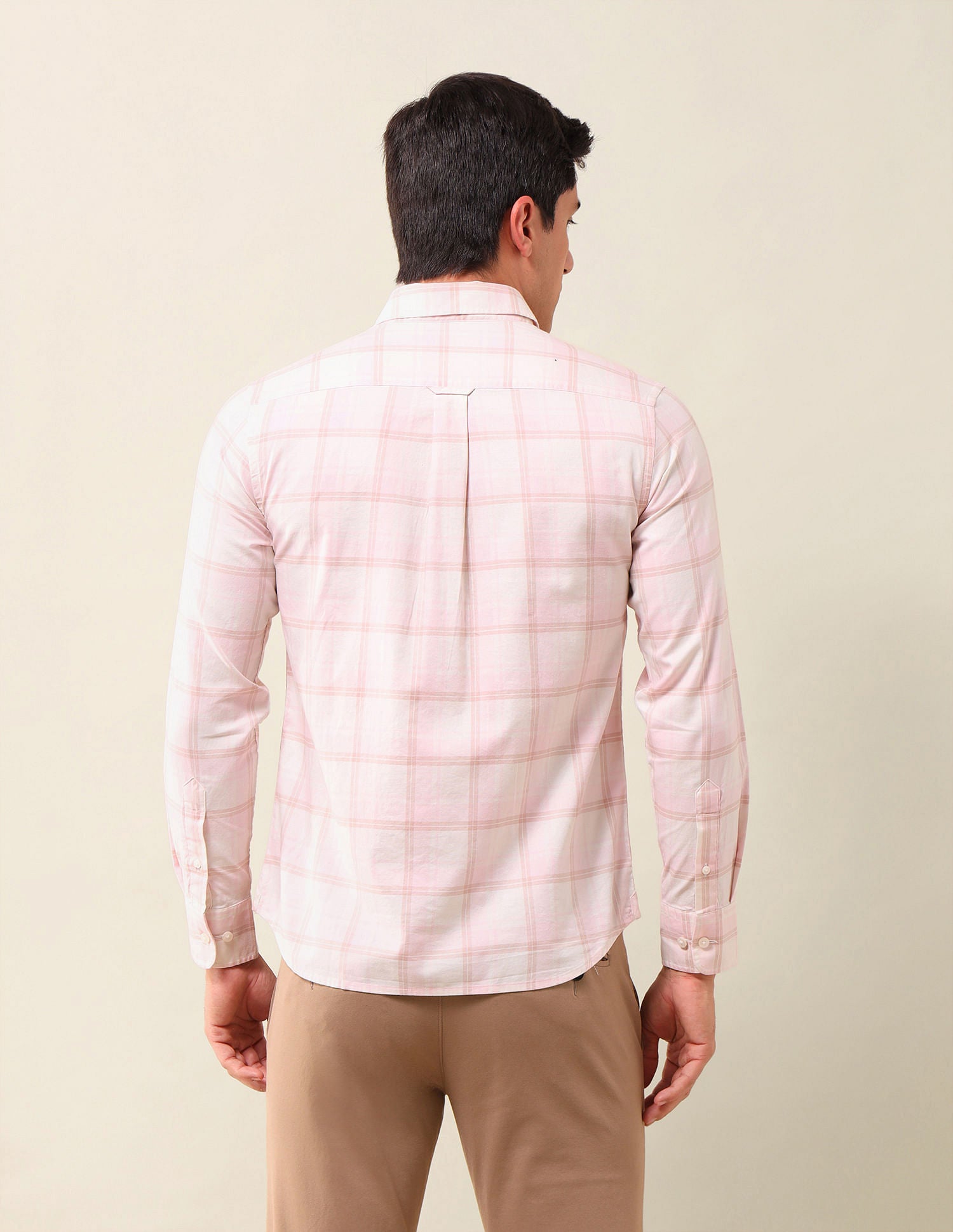 Tailored Fit Checked Shirt Light Pink - U.S. Polo Assn. India | Large