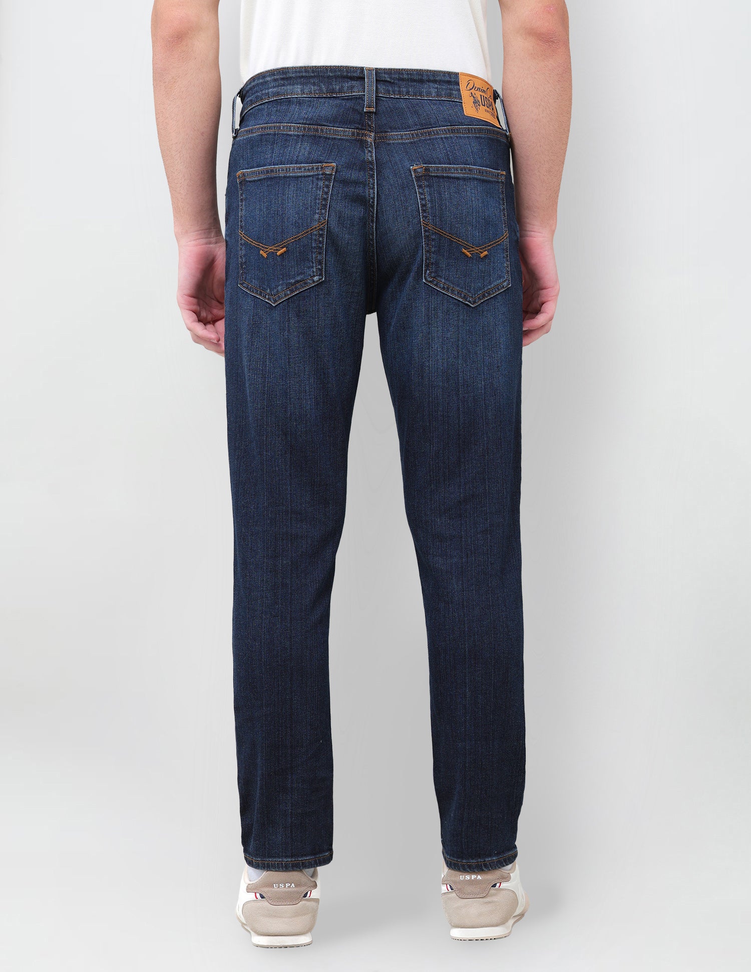 Cole Comfort Cropped Fit Blue Jeans Mid Blue - U.S. Polo Assn. India | Large
