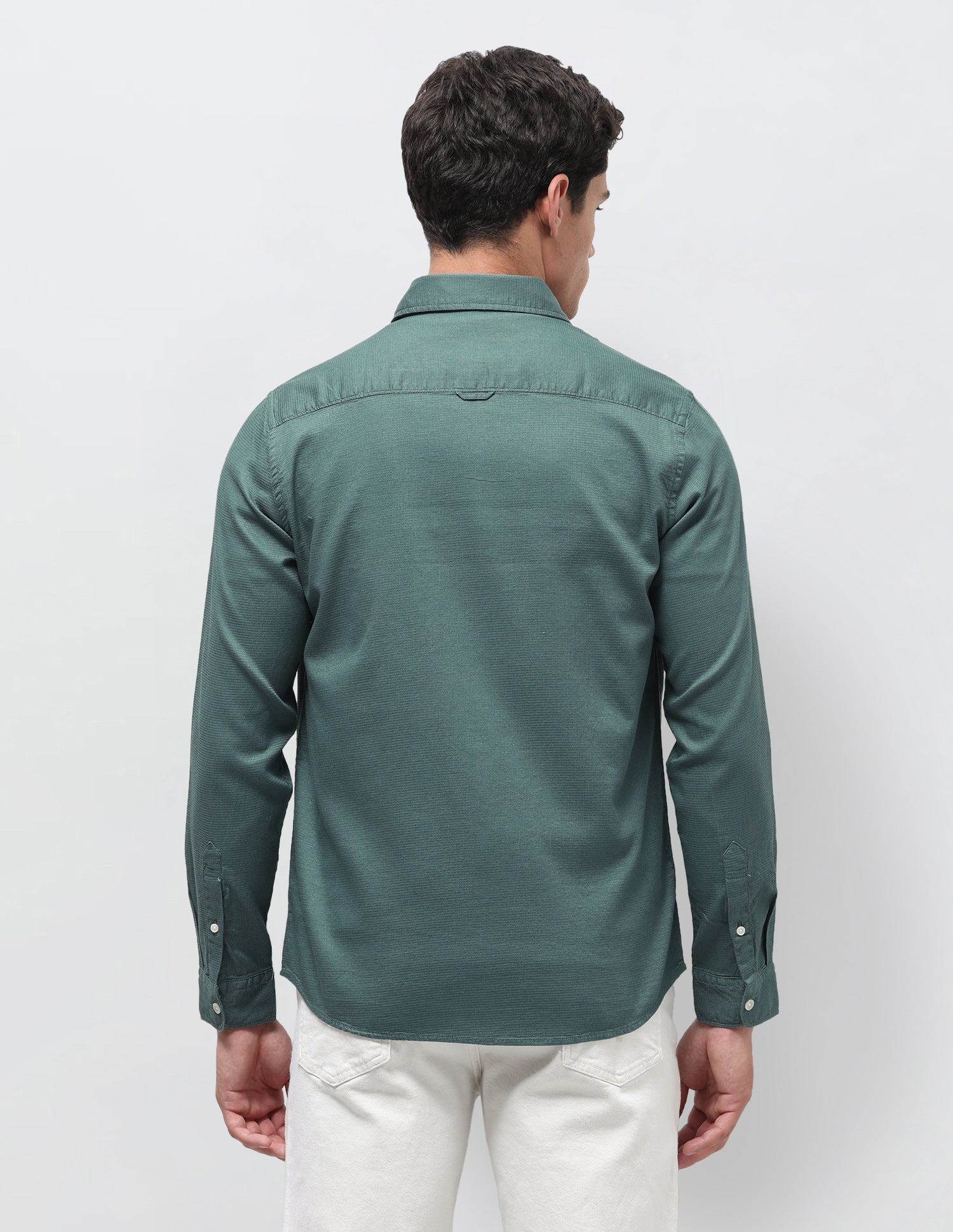 Dobby Regular Fit Shirt Green - U.S. Polo Assn. India | Large