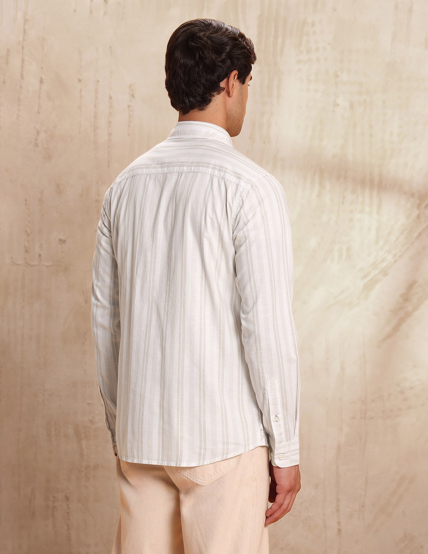 Slim Fit Vertical Striped Shirt Stone - U.S. POLO ASSN. | Large