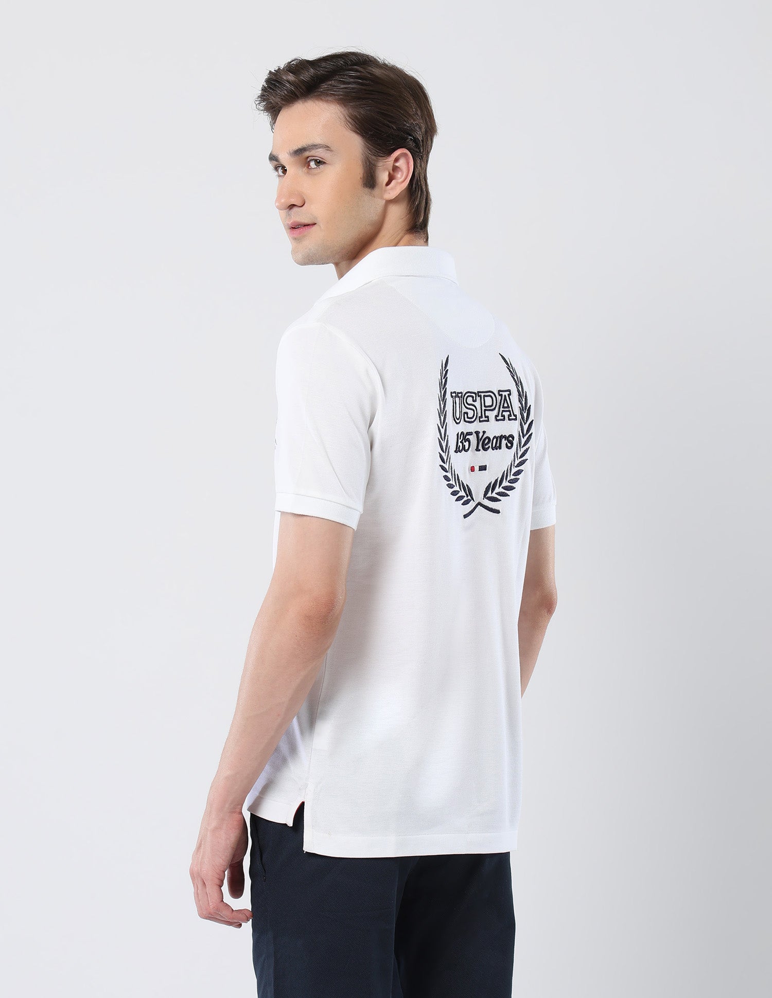 Brand Embroidered 135 Anniversary Polo Shirt White - U.S. Polo Assn. India | Large
