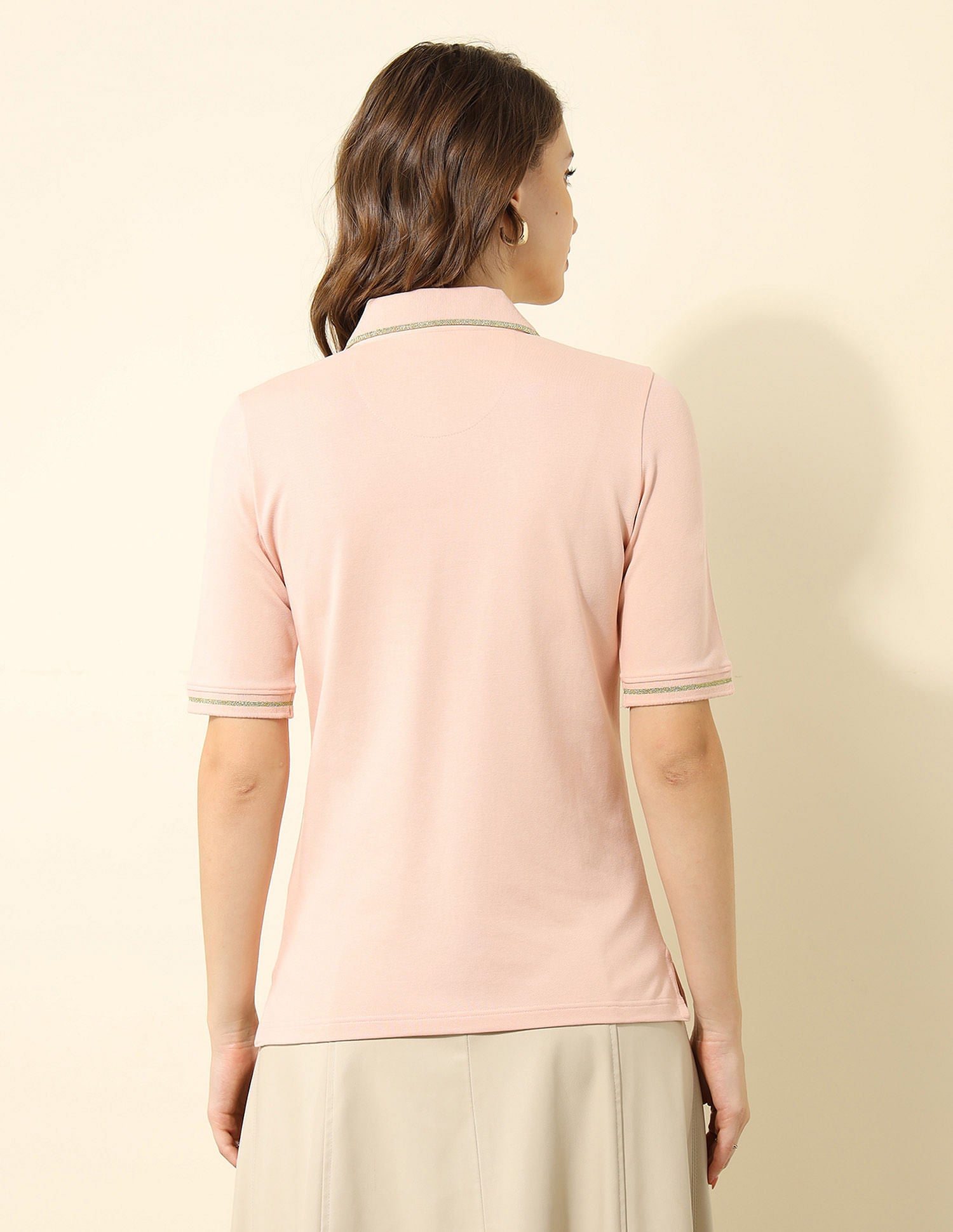 Tipped Collar Regular Fit Polo Shirt Light Pink - U.S. Polo Assn. India | Large