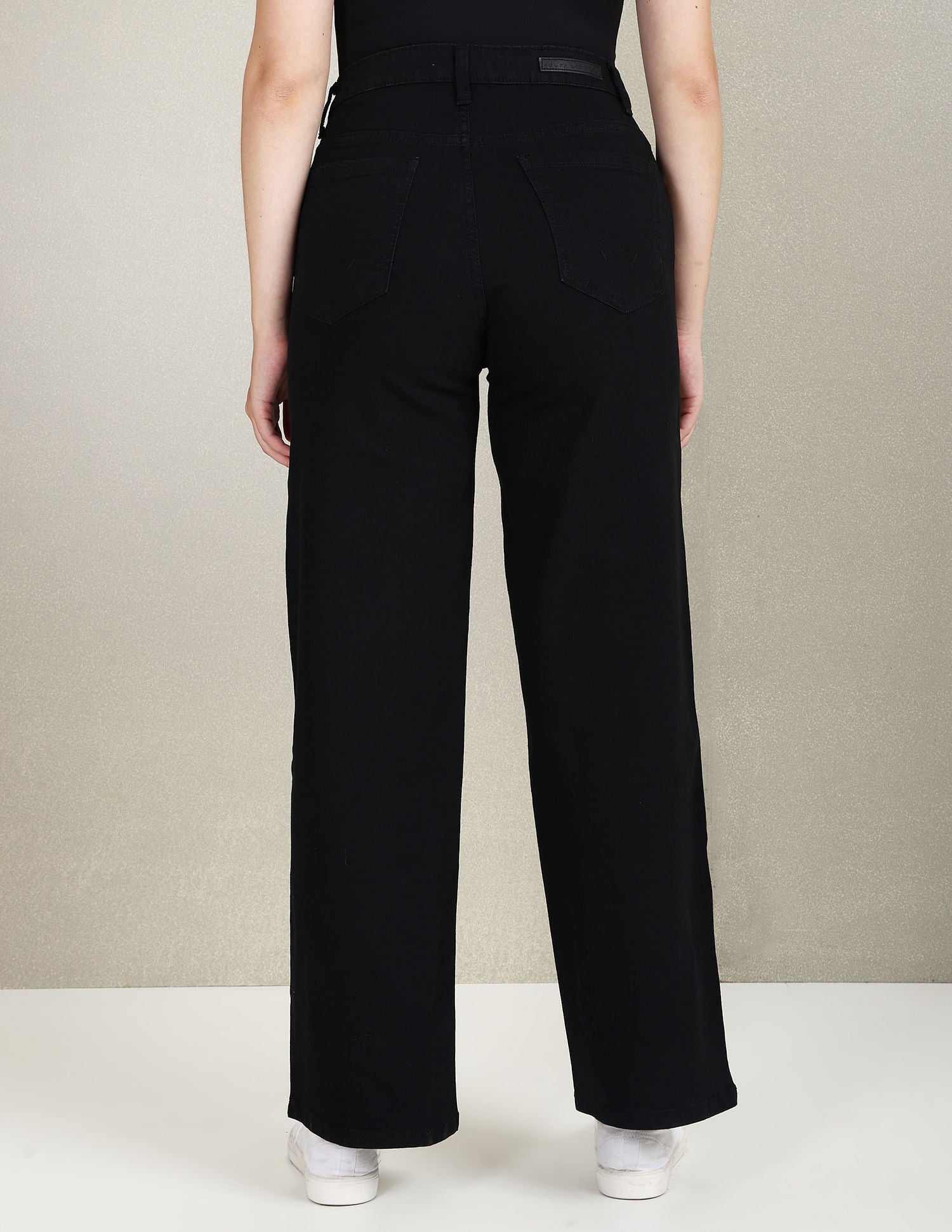 High Rise Wide Leg Jeans Black - U.S. POLO ASSN. | Large