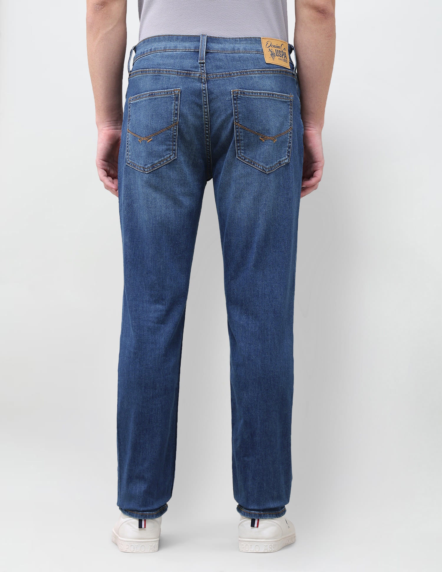 Solid Slim Straight Fit Jeans Blue - U.S. Polo Assn. India | Large