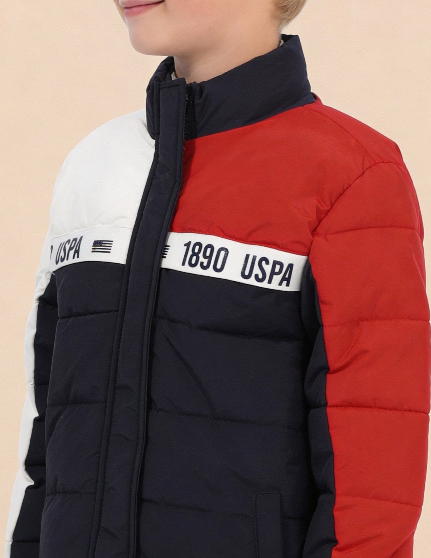 Boys Colourblocked Puffer Jacket Navy - U.S. Polo Assn. India | Large
