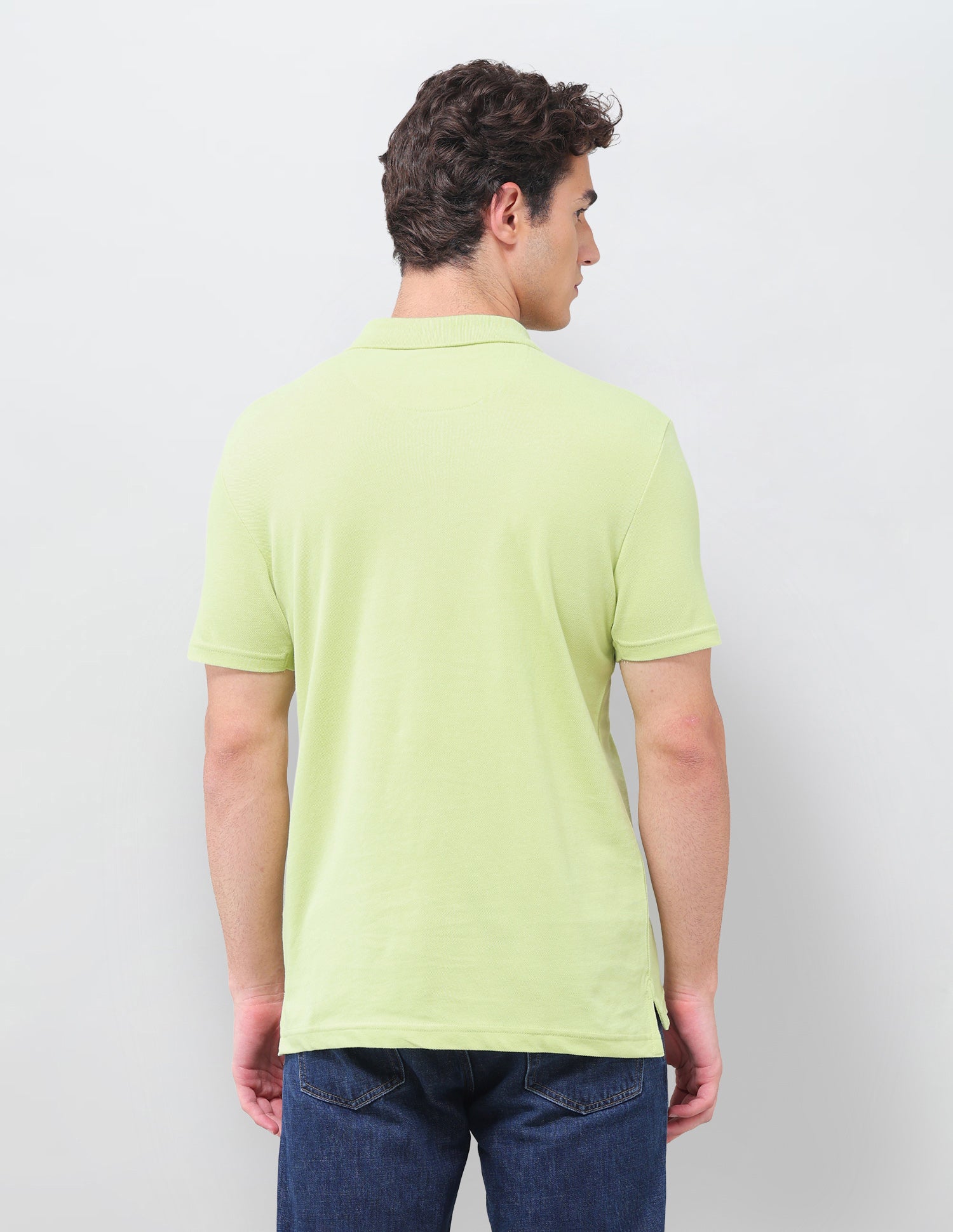 Solid Slim Fit Polo Shirt Green - U.S. Polo Assn. India | Large