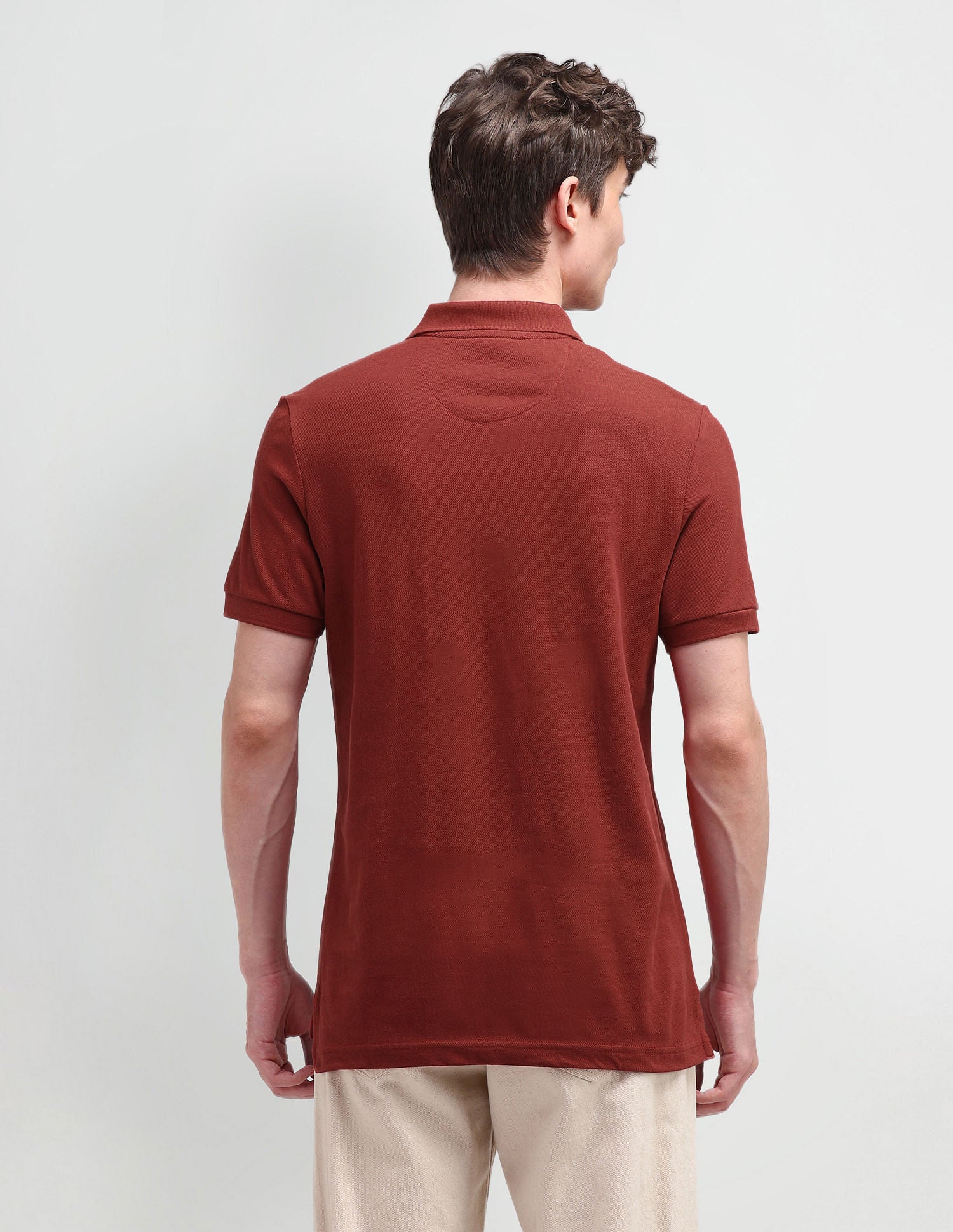 Muscle Fit Solid Polo Shirt Rust - U.S. Polo Assn. India | Large