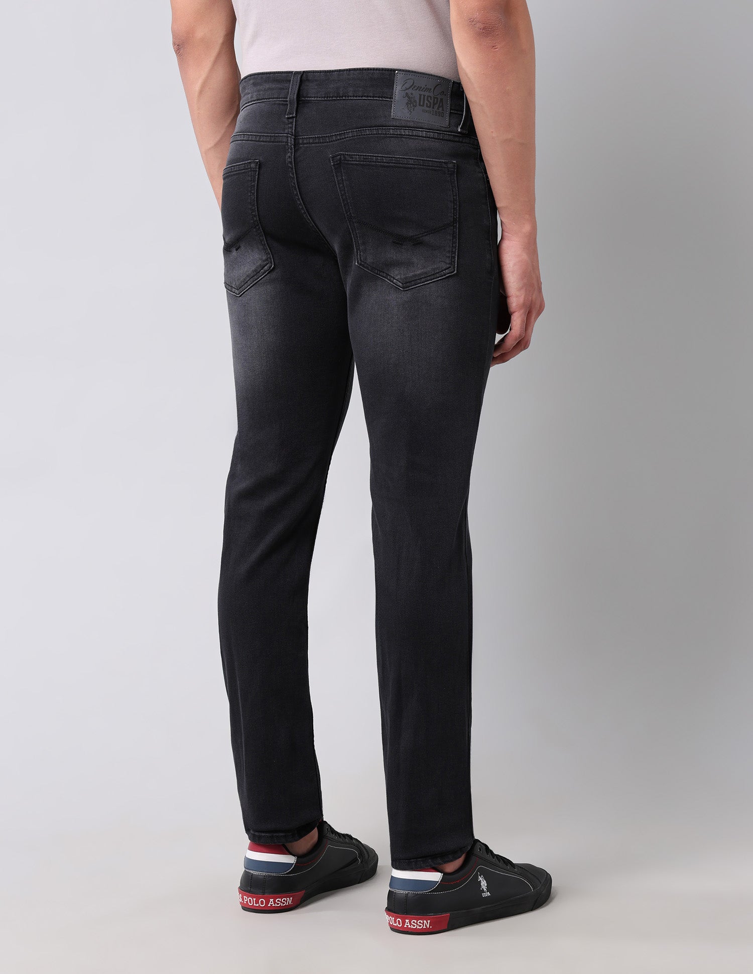 Brandon Slim Tapered Fit Black Jeans Black - U.S. Polo Assn. India | Large