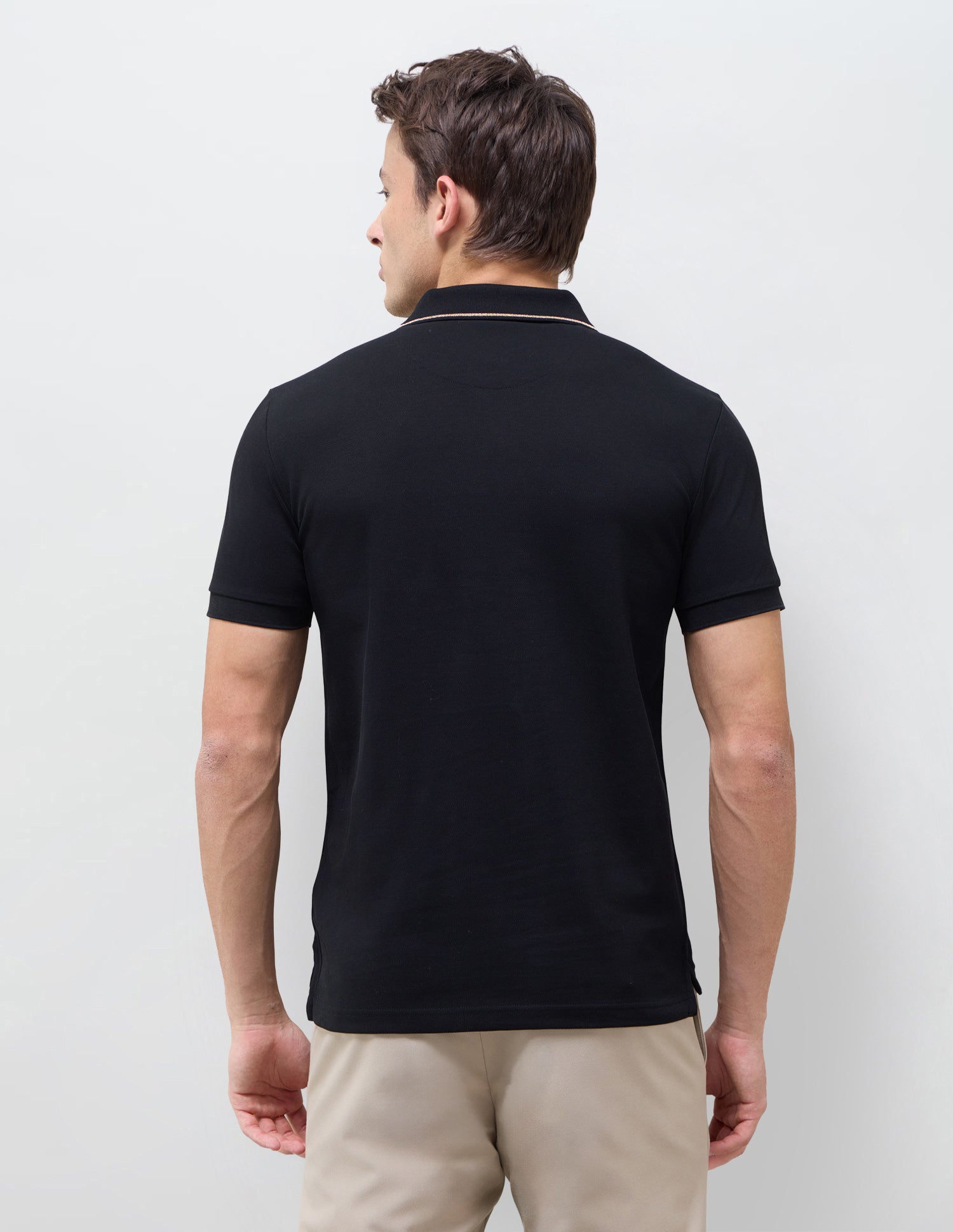 Solid Slim Fit Polo Shirt Black - U.S. Polo Assn. India | Large