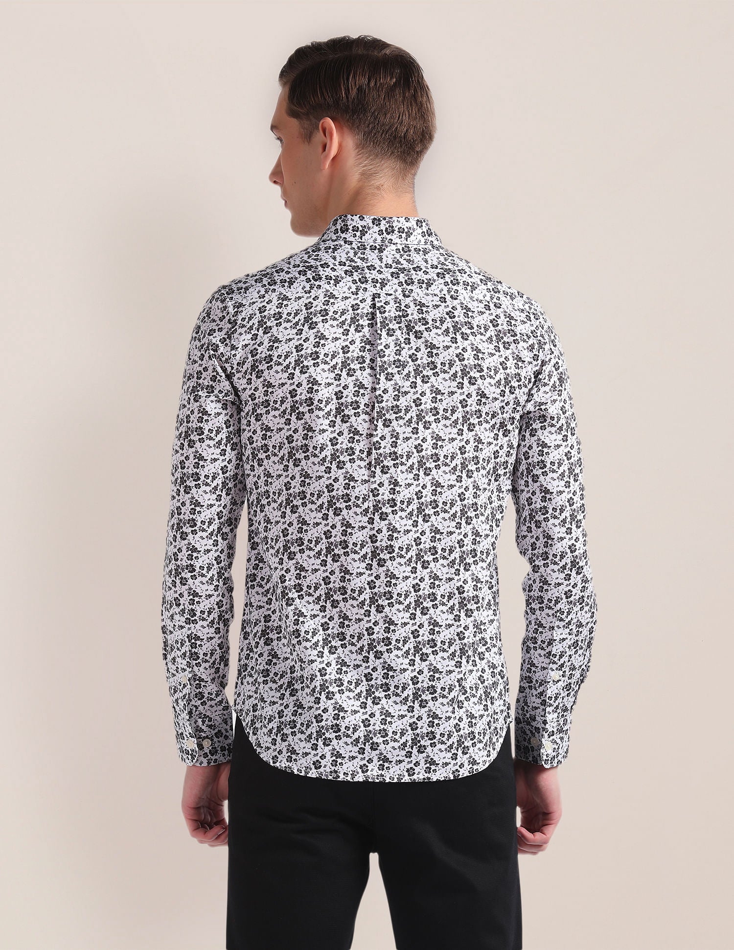 Floral Print Cotton Sateen Shirt White - U.S. Polo Assn. India | Large