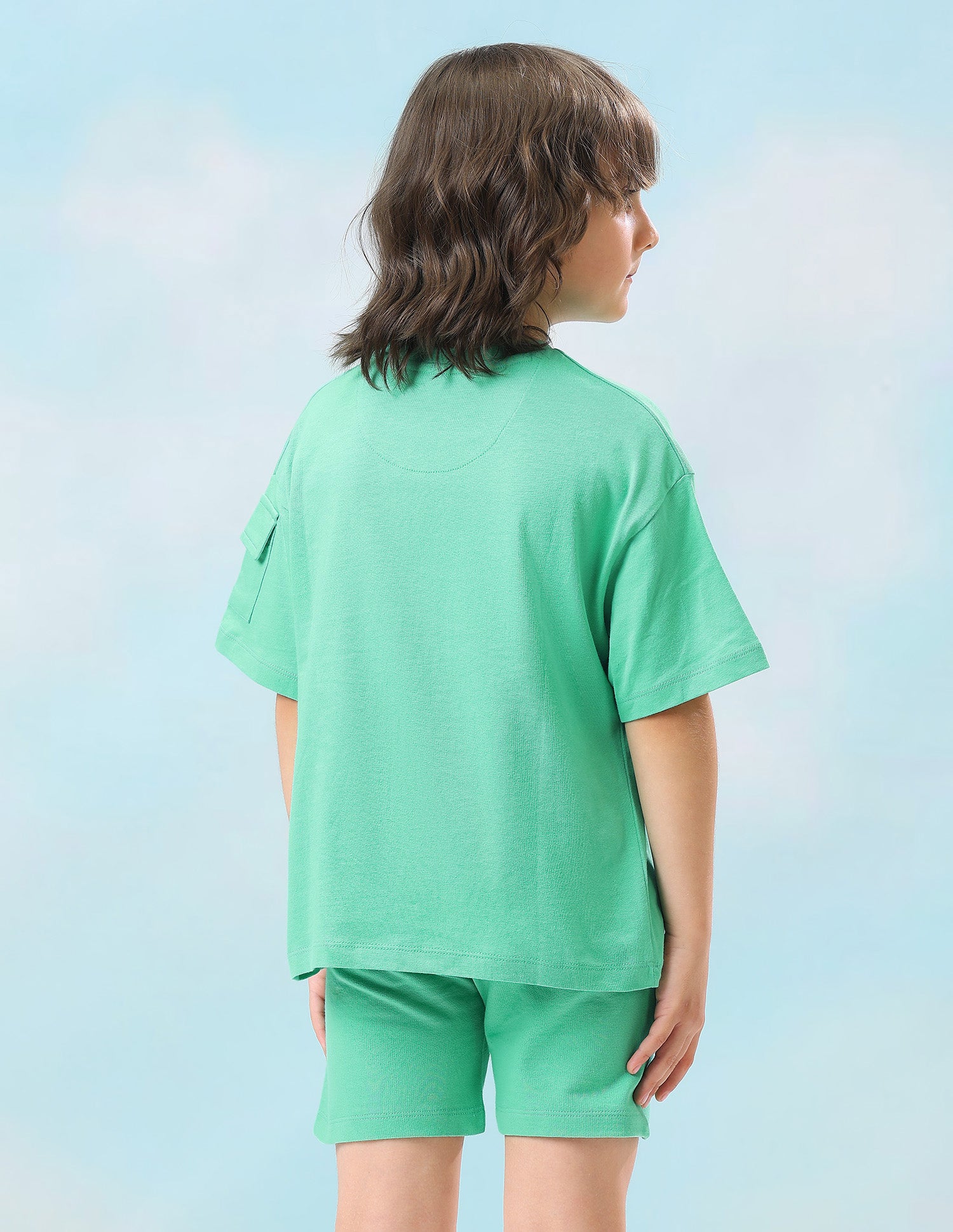 Solid Oversized Fit T-Shirt Light Green - U.S. Polo Assn. India | Large