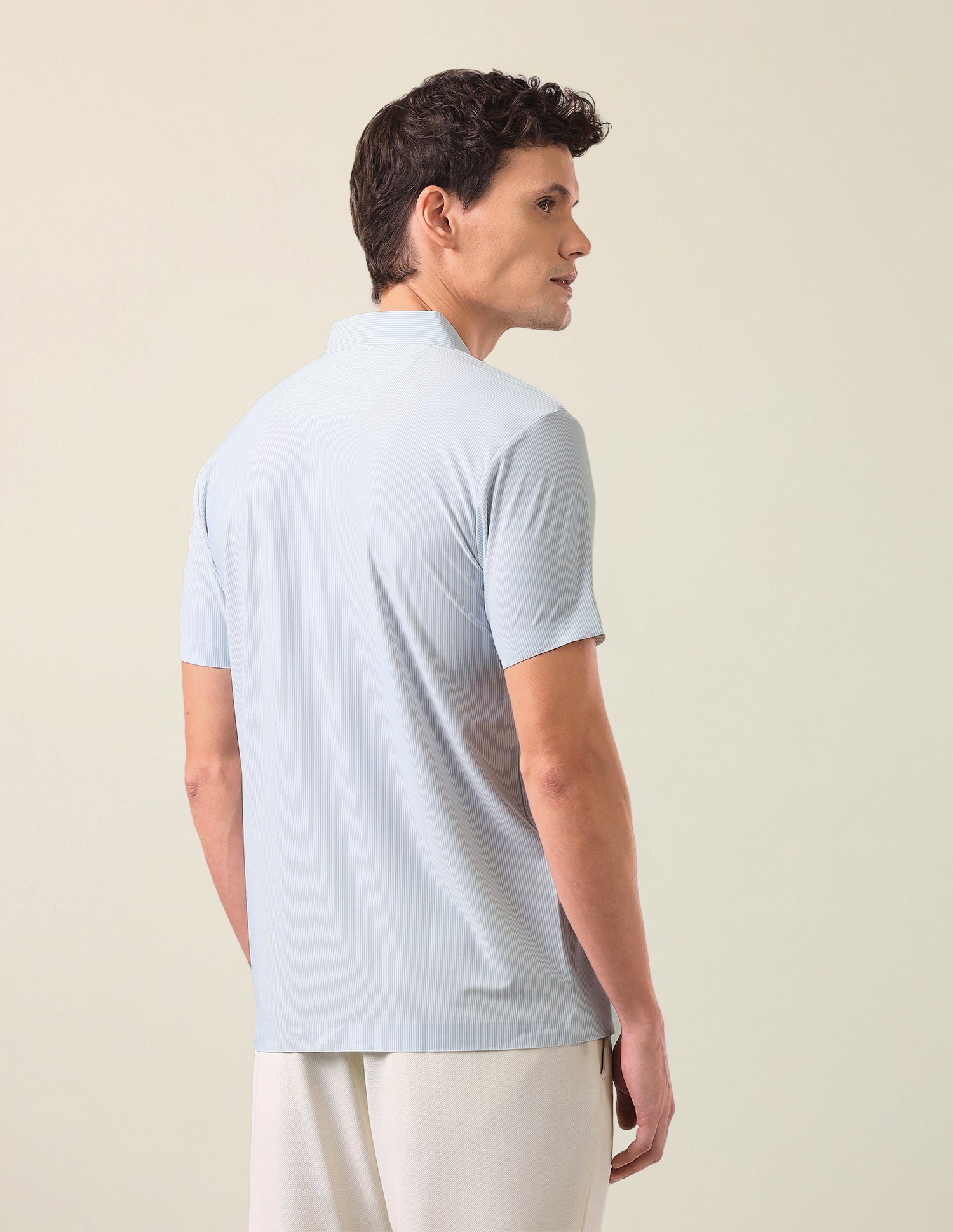 Vertical Striped Slim Fit Polo Shirt Light Blue - U.S. Polo Assn. India | Large