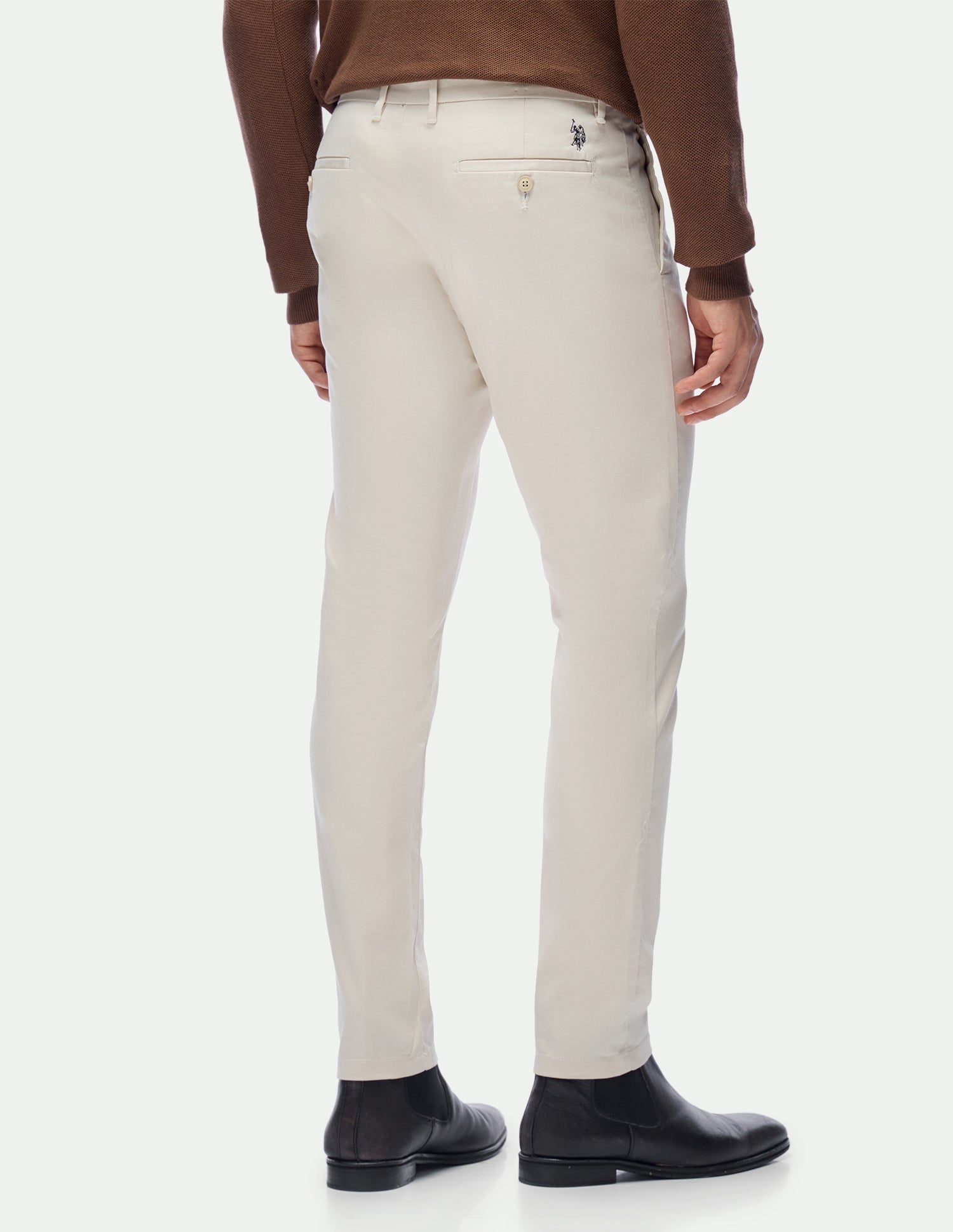 Mid Rise Austin Trim Regular Fit Trousers Ecru - U.S. Polo Assn. India | Large