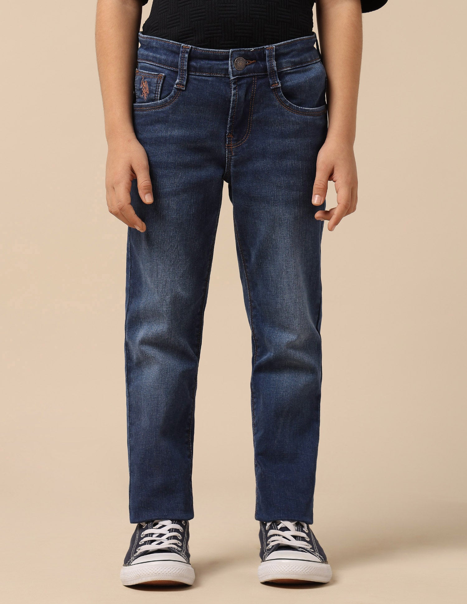 Boys Whiskered Slim Fit Jeans Mid Wash - U.S. POLO ASSN. | Large