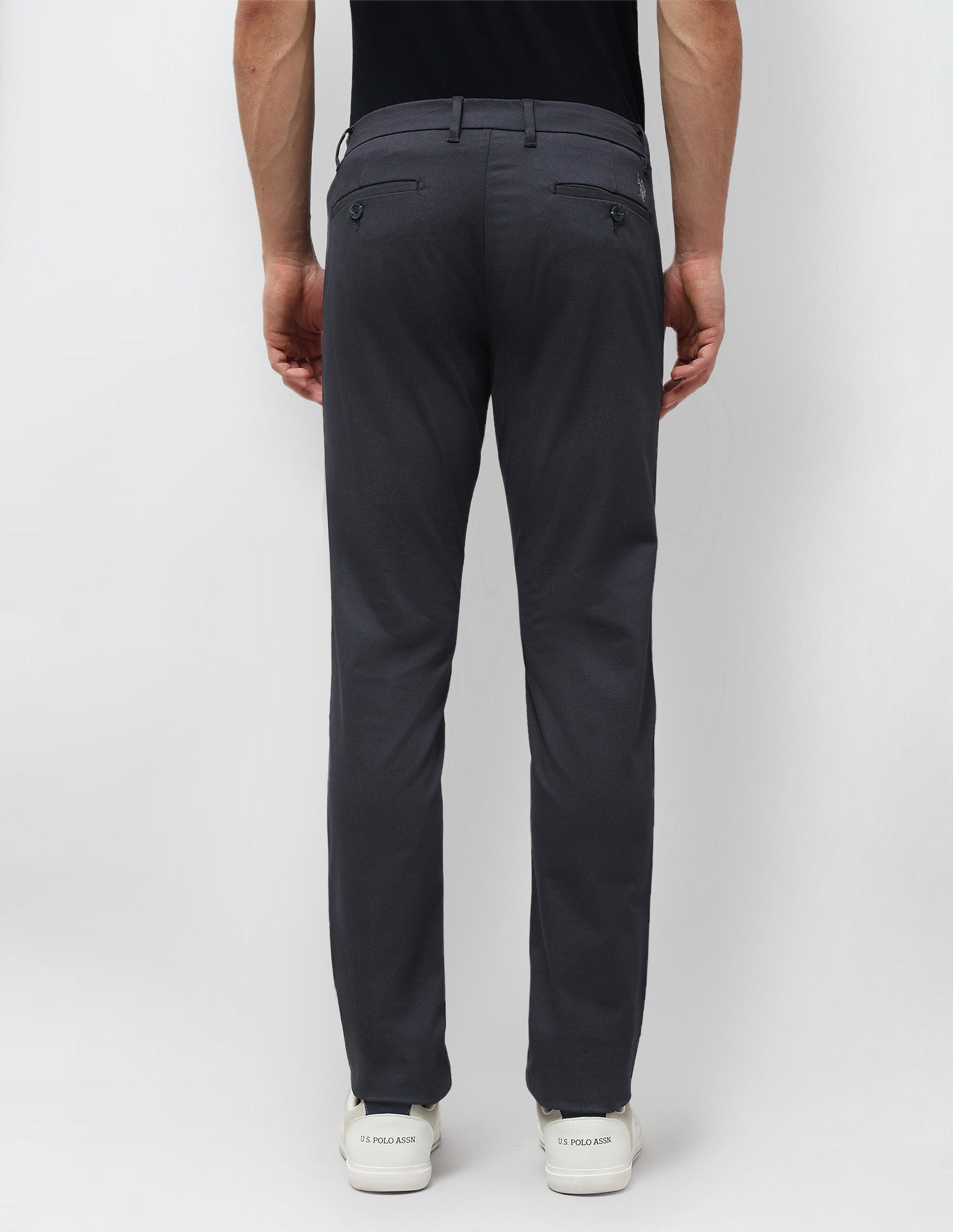 Austin Slim Fit Satin Trousers Navy - U.S. POLO ASSN. | Large