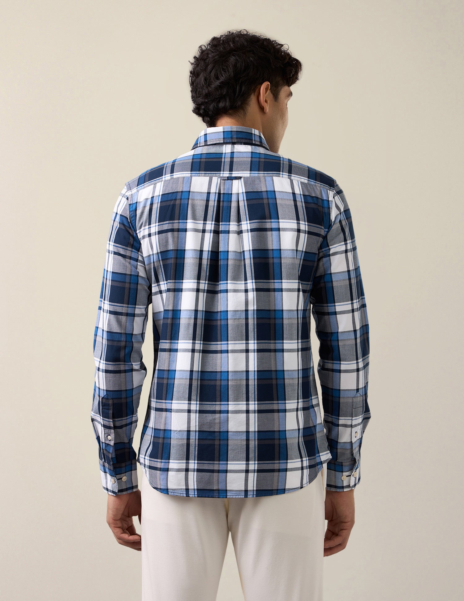 Grid Tattersall Checked Tailored Fit Shirt Navy - U.S. Polo Assn. India | Large