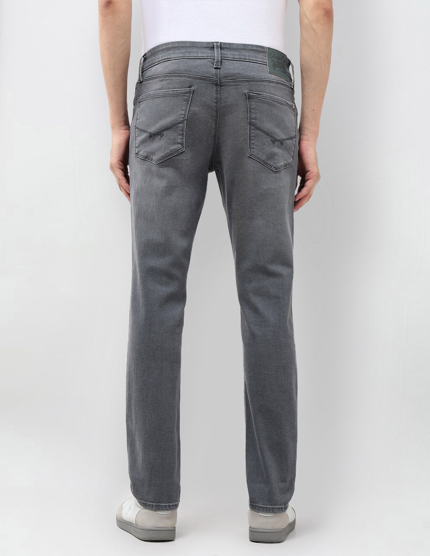 Brandon Slim Tapered Fit Grey Jeans Mid Grey Wash - U.S. POLO ASSN. | Large