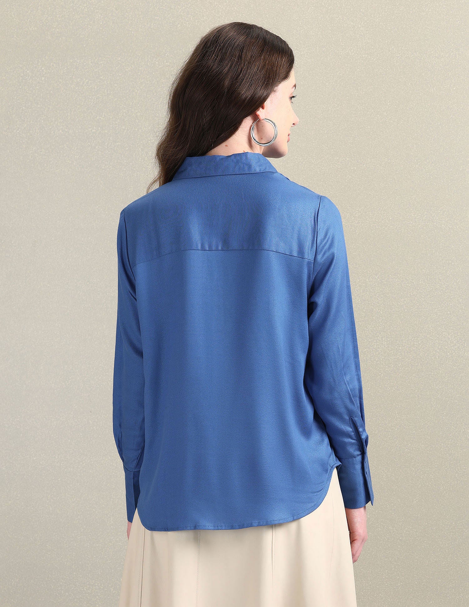 Metallic Logo Solid Shirt Blue - U.S. POLO ASSN. | Large