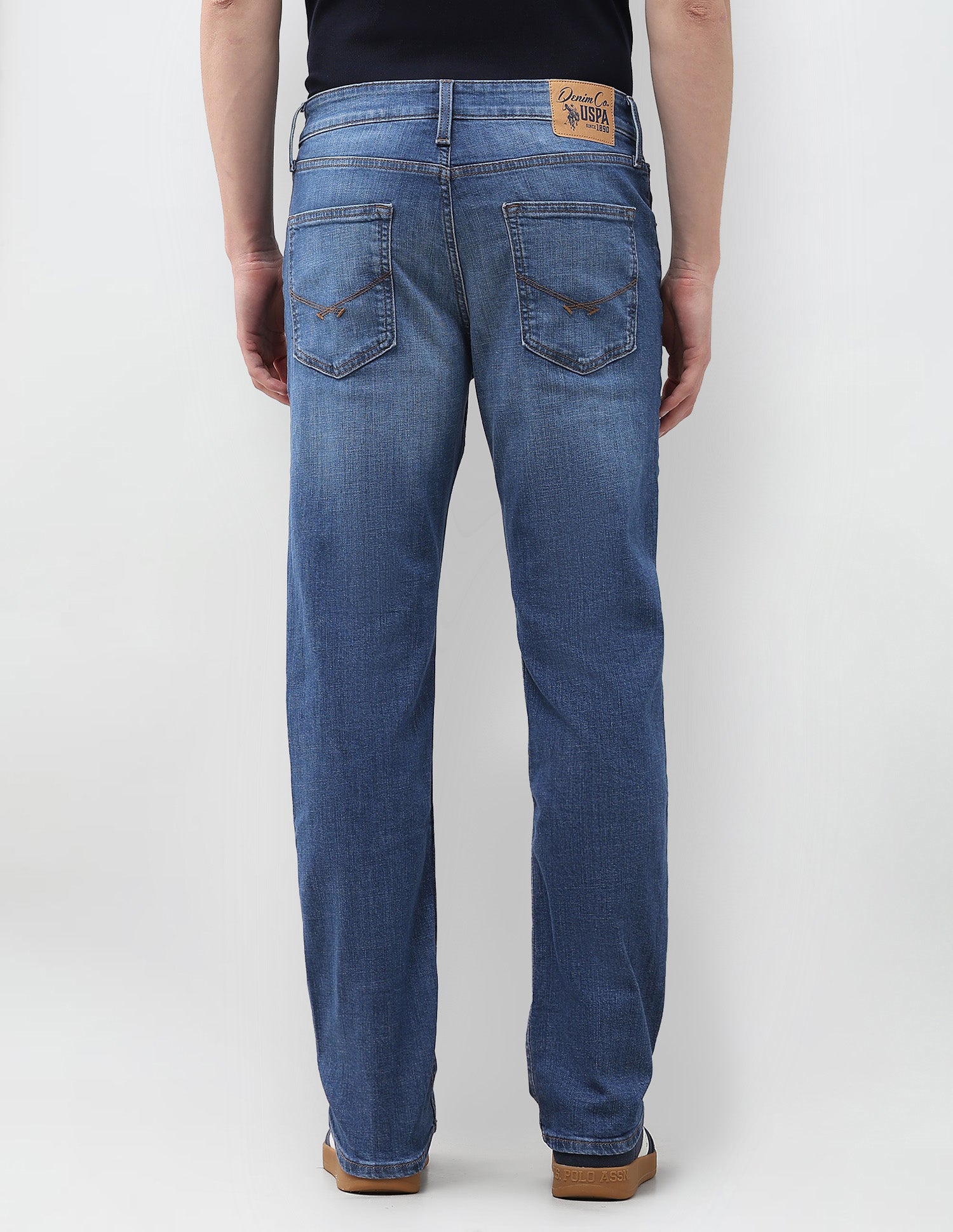 Harold Slim Straight Fit Blue Jeans Mid Blue - U.S. Polo Assn. India | Large