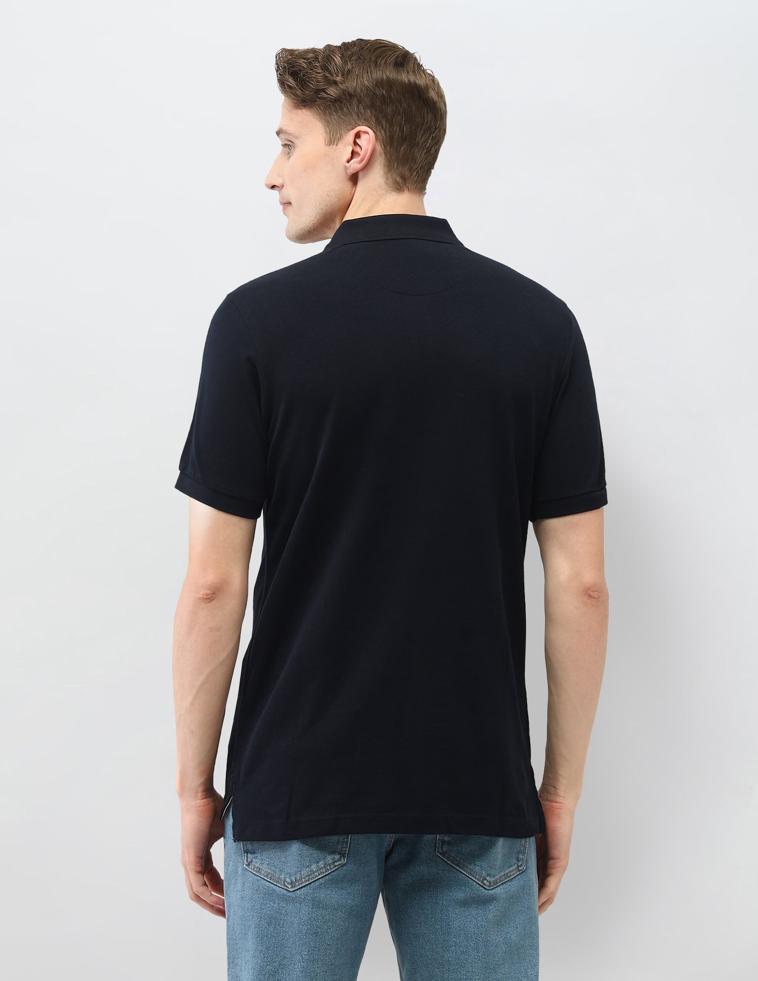 Solid Slim Fit Polo Shirt Navy - U.S. Polo Assn. India | Large