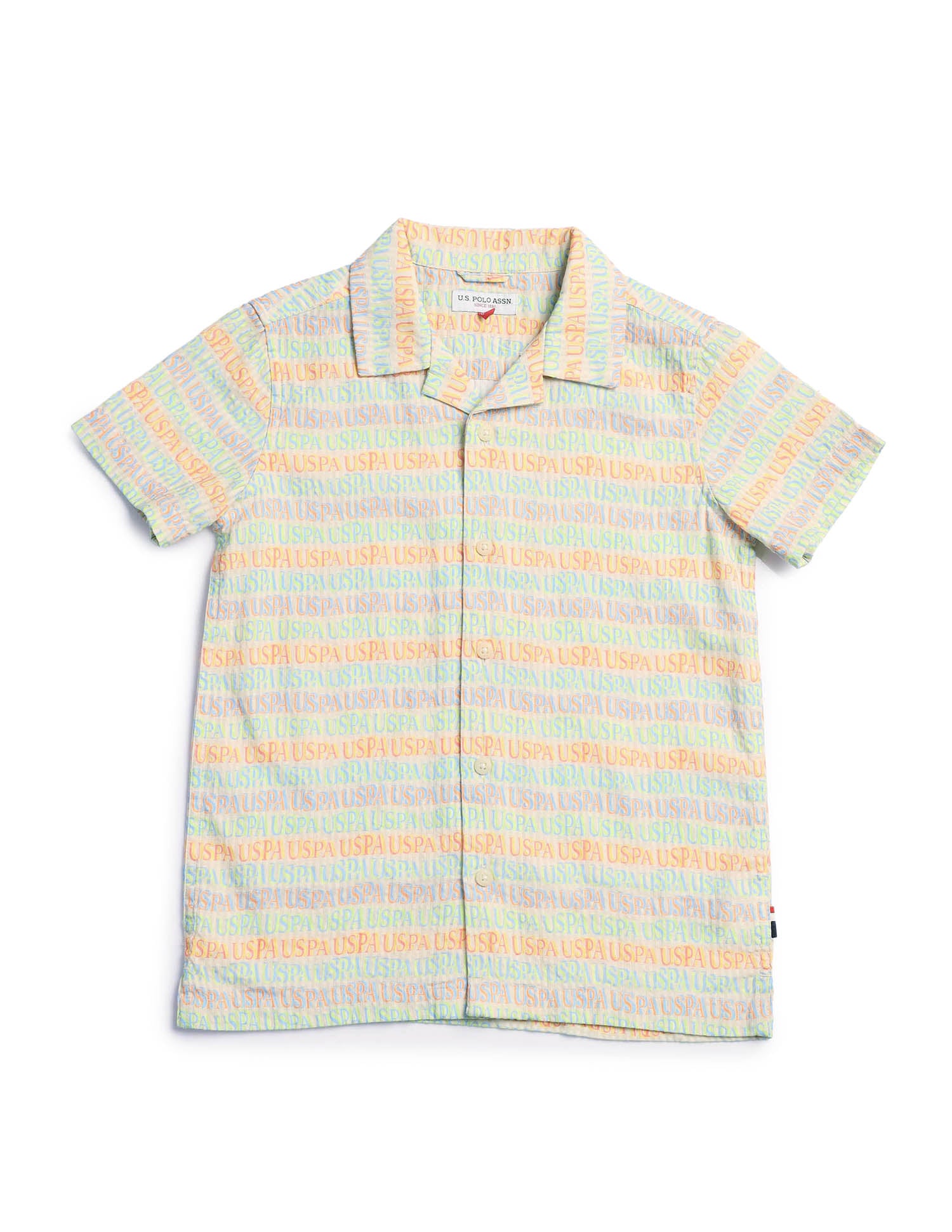 Boys Brand Printed Pure Cotton Shirt Multi - U.S. POLO ASSN. | Large