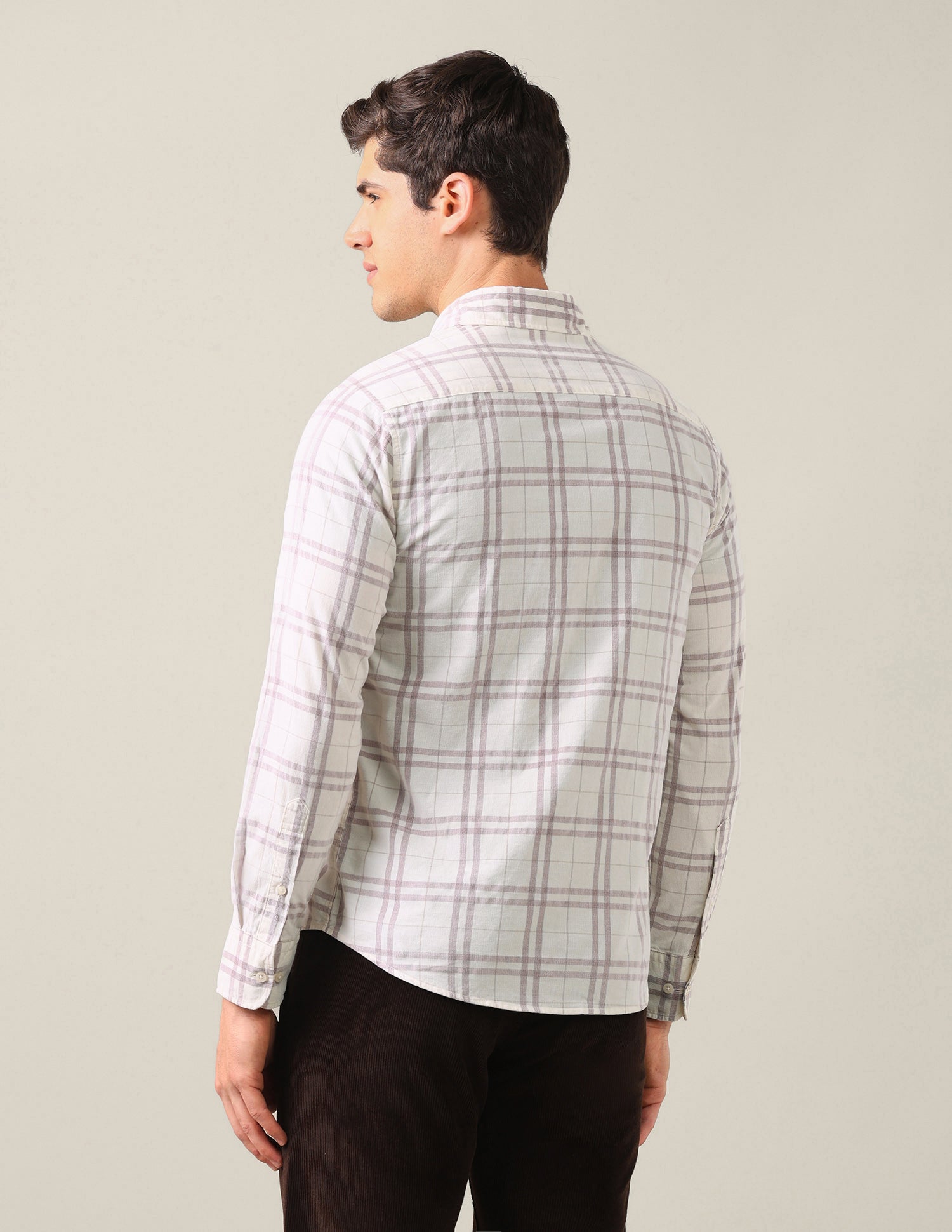 Corduroy Tailored Fit Shirt Ivory - U.S. Polo Assn. India | Large