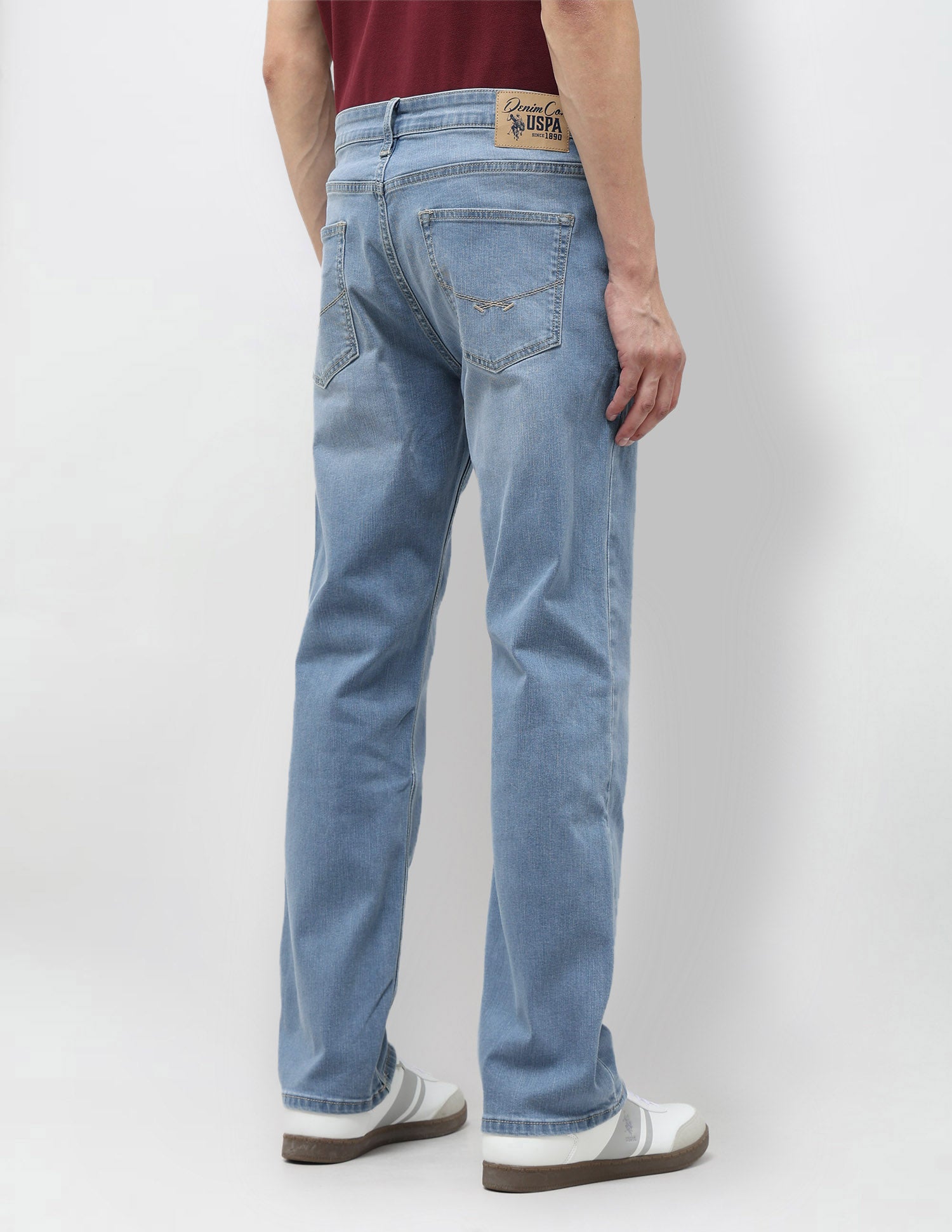 Harold Slim Straight Fit Blue Jeans Light Indigo - U.S. POLO ASSN. | Large