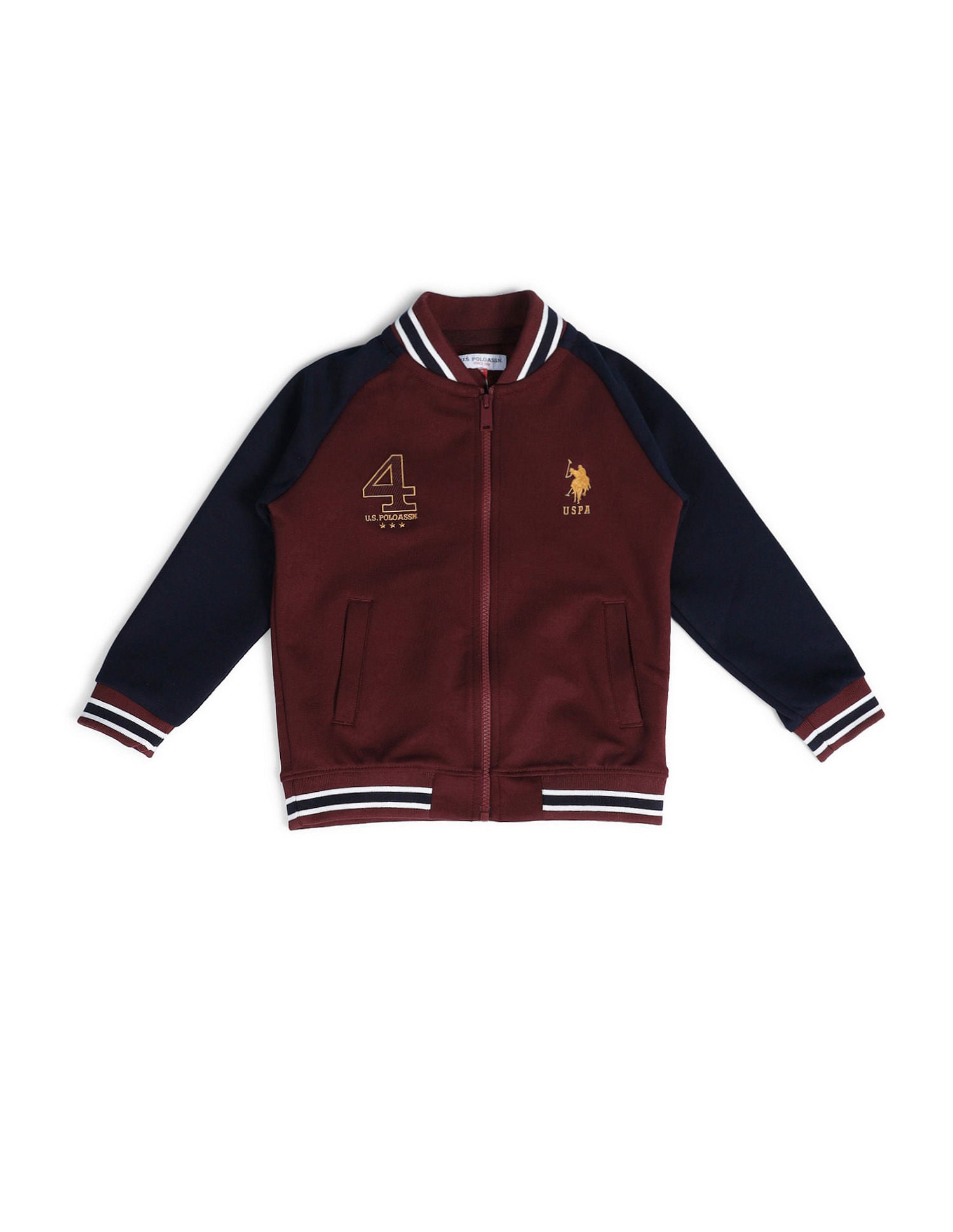 Boys Stand Neck Brand Sweatshirt Maroon - U.S. POLO ASSN. | Large