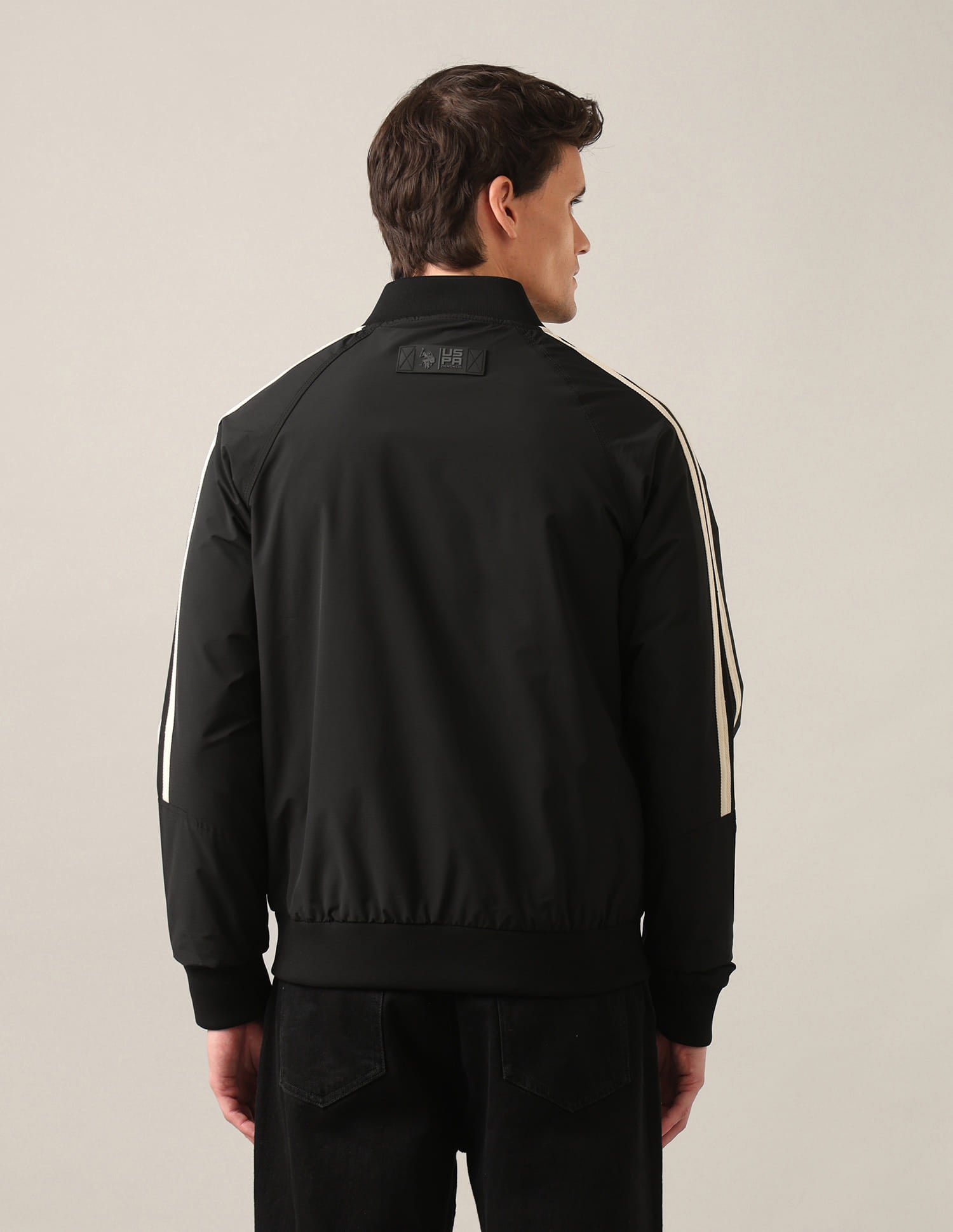 Vertical Stripes Regular Fit Jacket Black - U.S. Polo Assn. India | Large