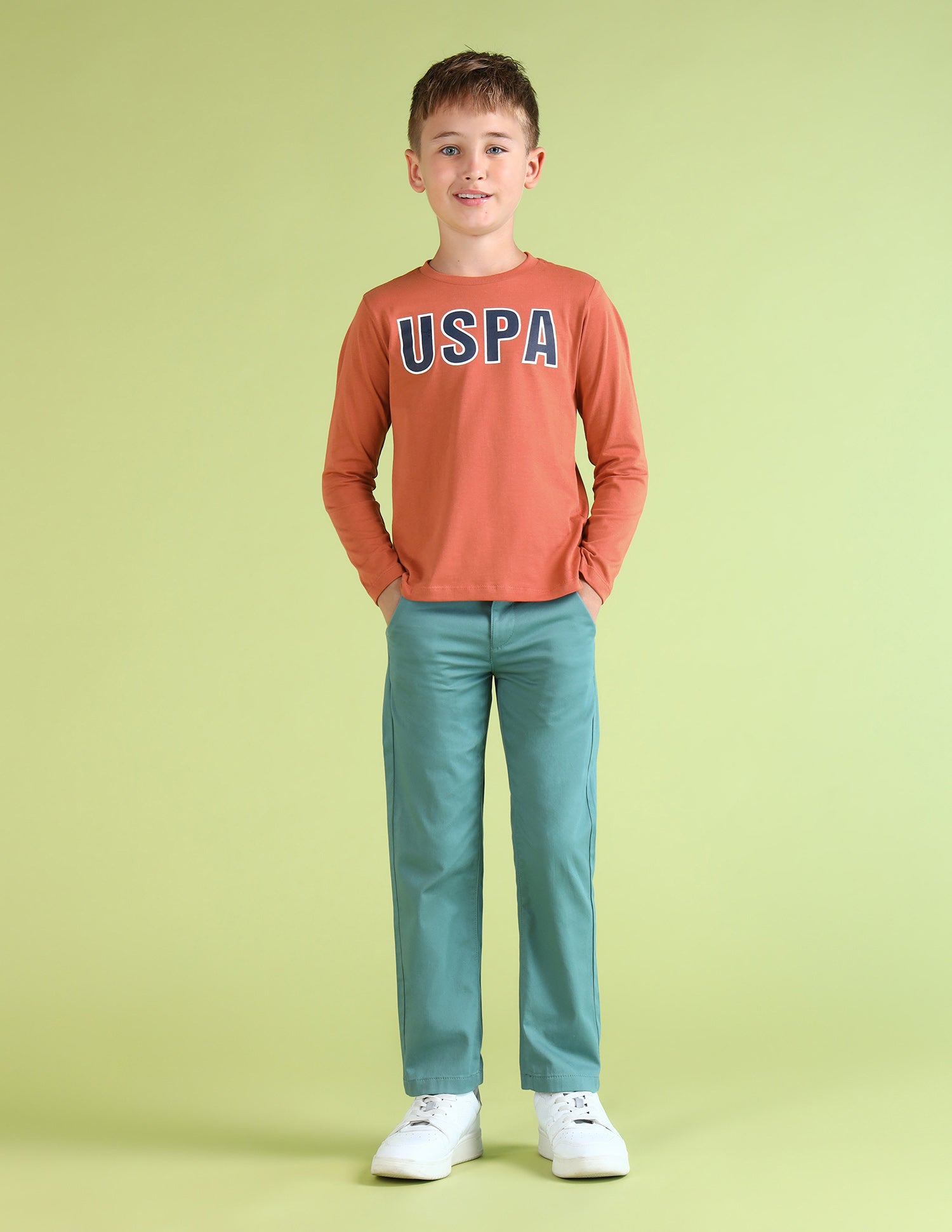 Boys Brand Printed Regular Fit T-Shirt Cream - U.S. POLO ASSN. | Large