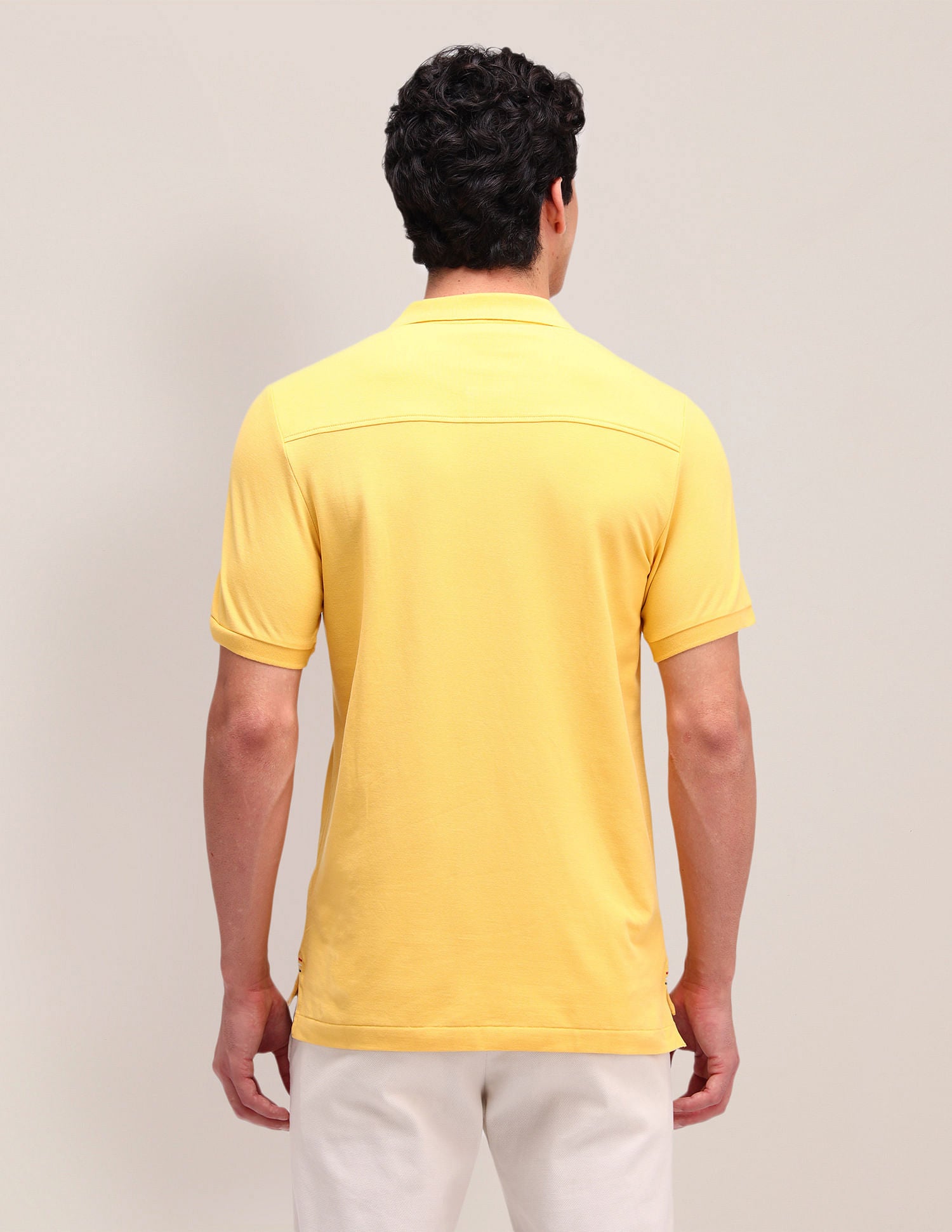 Solid Slim Fit Polo Shirt Yellow - U.S. POLO ASSN. | Large