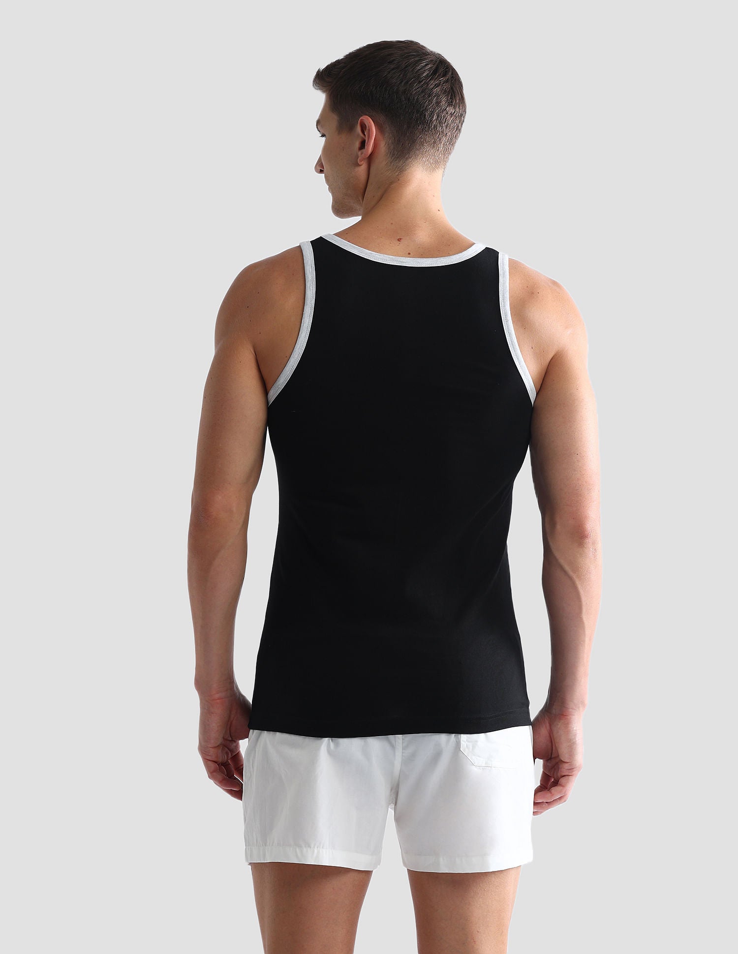Contrast Binding Cotton OEV01 Vest - Pack Of 1 Black - U.S. POLO ASSN. | Large