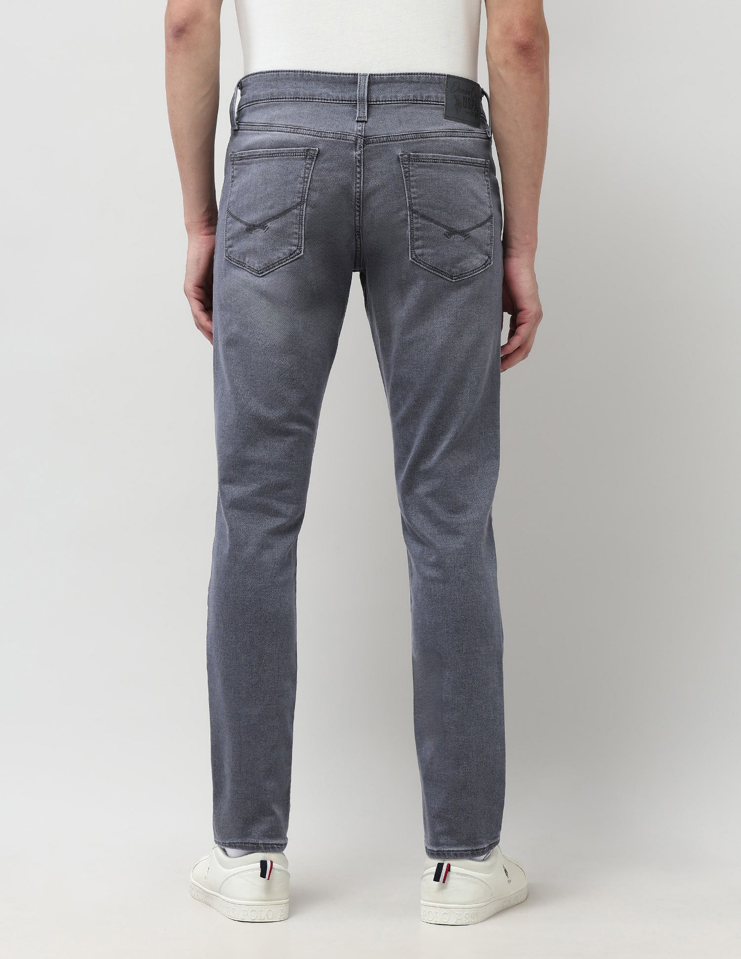 Brandon Slim Tapered Fit Grey Jeans Mid Wash - U.S. POLO ASSN. | Large