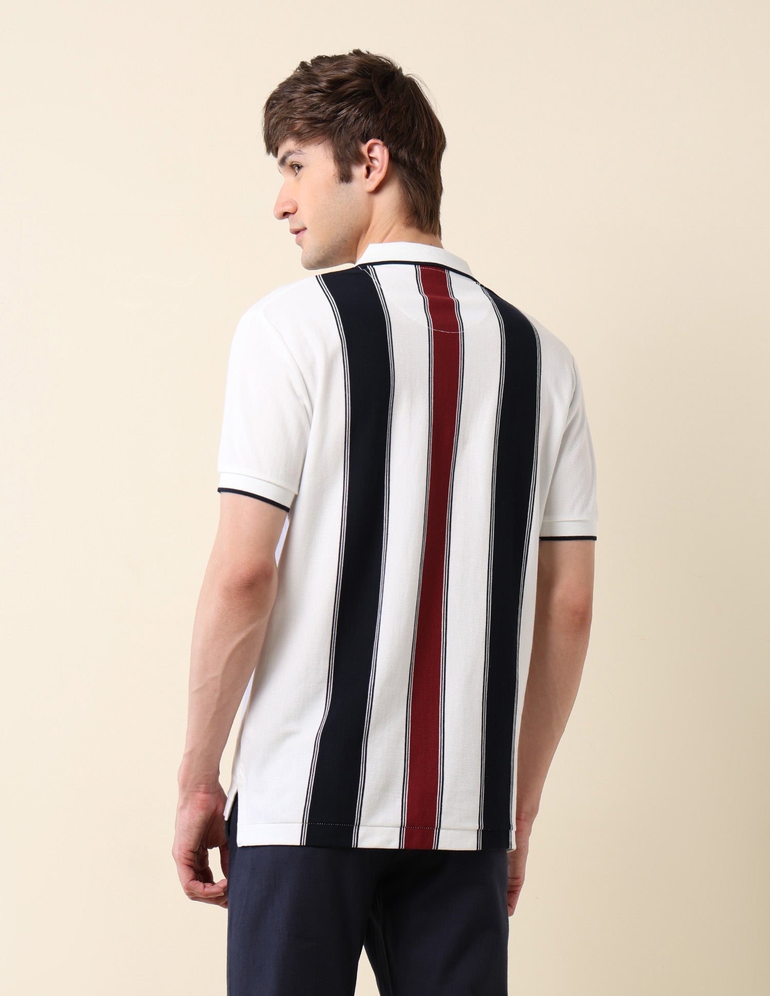 Vertical Striped Classic Polo Shirt White - U.S. Polo Assn. India | Large
