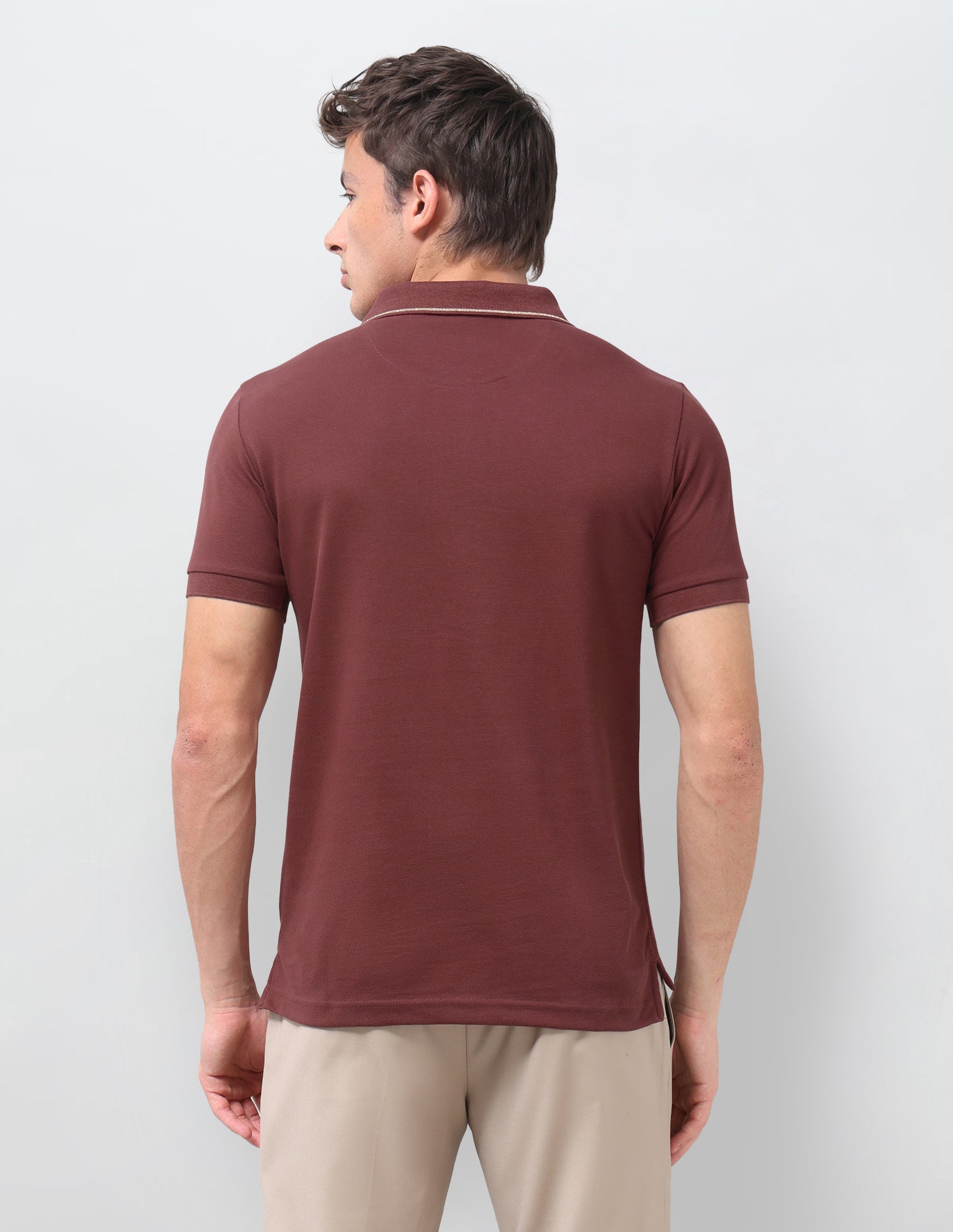 Solid Slim Fit Polo Shirt Maroon - U.S. Polo Assn. India | Large