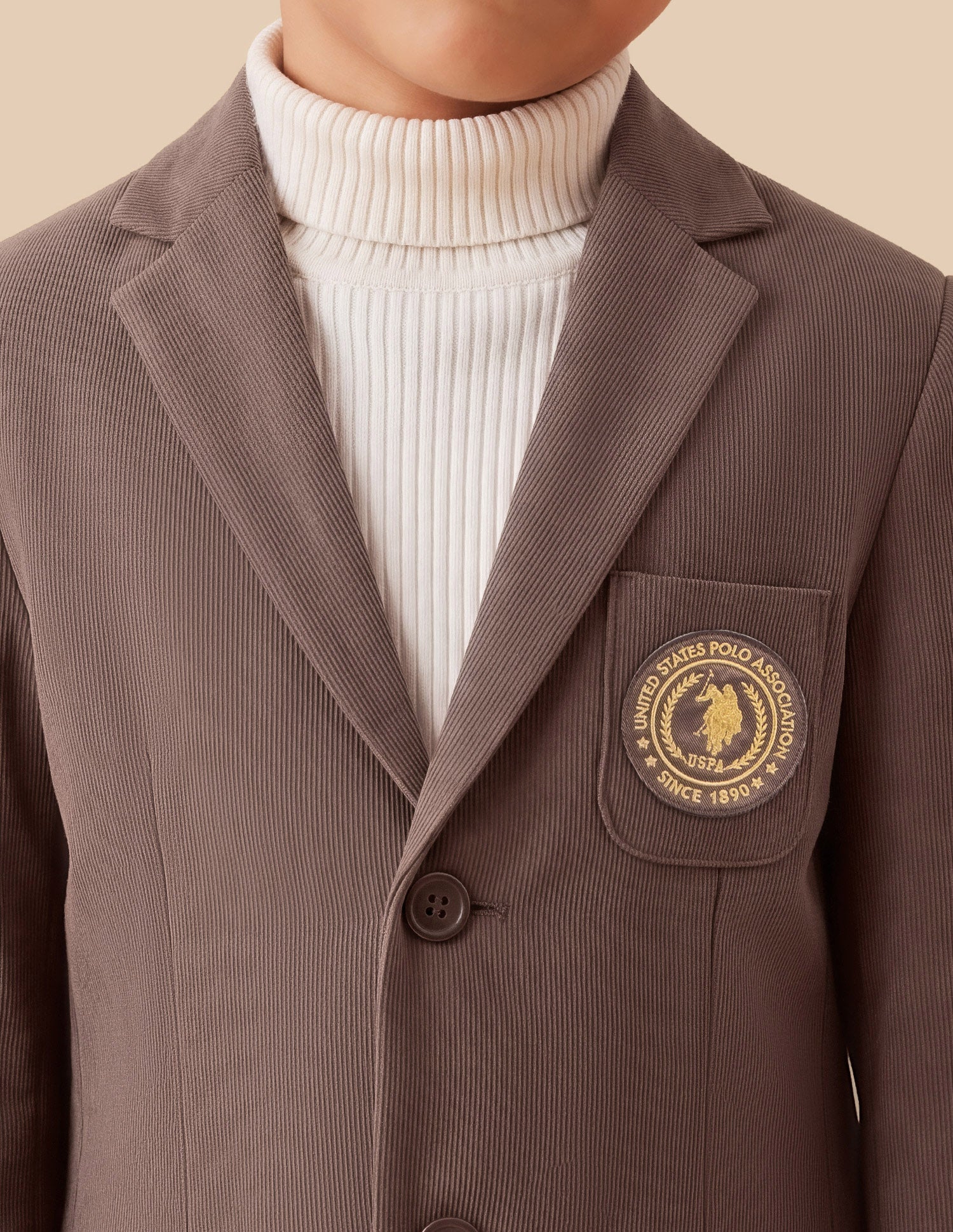 Corduroy Regular Fit Blazer Dark Brown - U.S. Polo Assn. India | Large