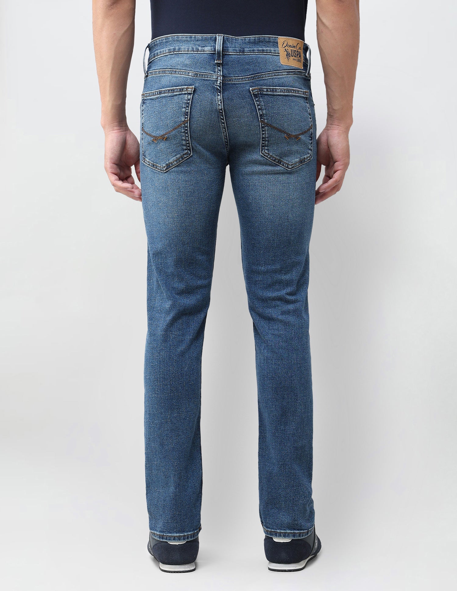Regallo Skinny Fit Blue Jeans Mid Blue - U.S. Polo Assn. India | Large