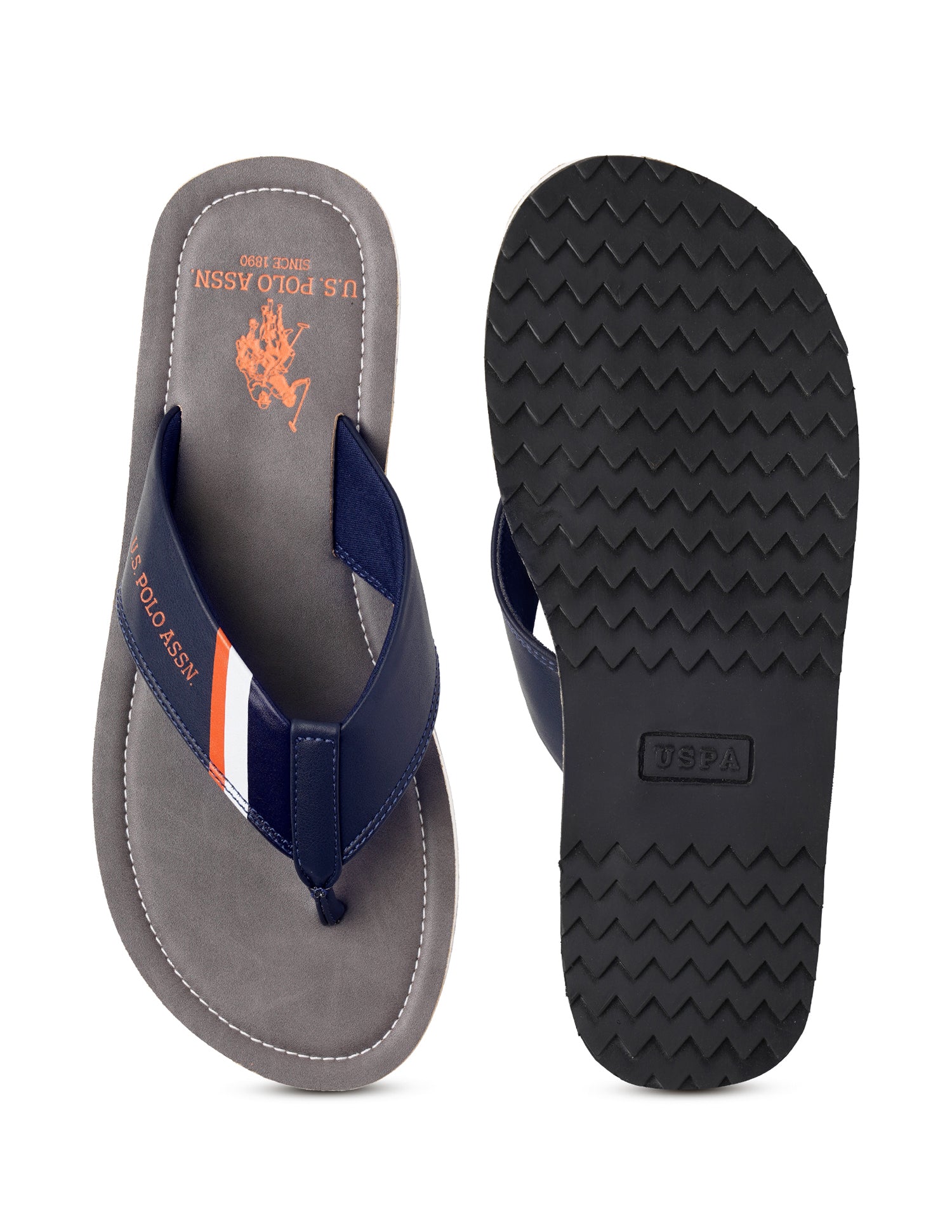 Men Patt 3 Slippers Grey - U.S. POLO ASSN. | Large