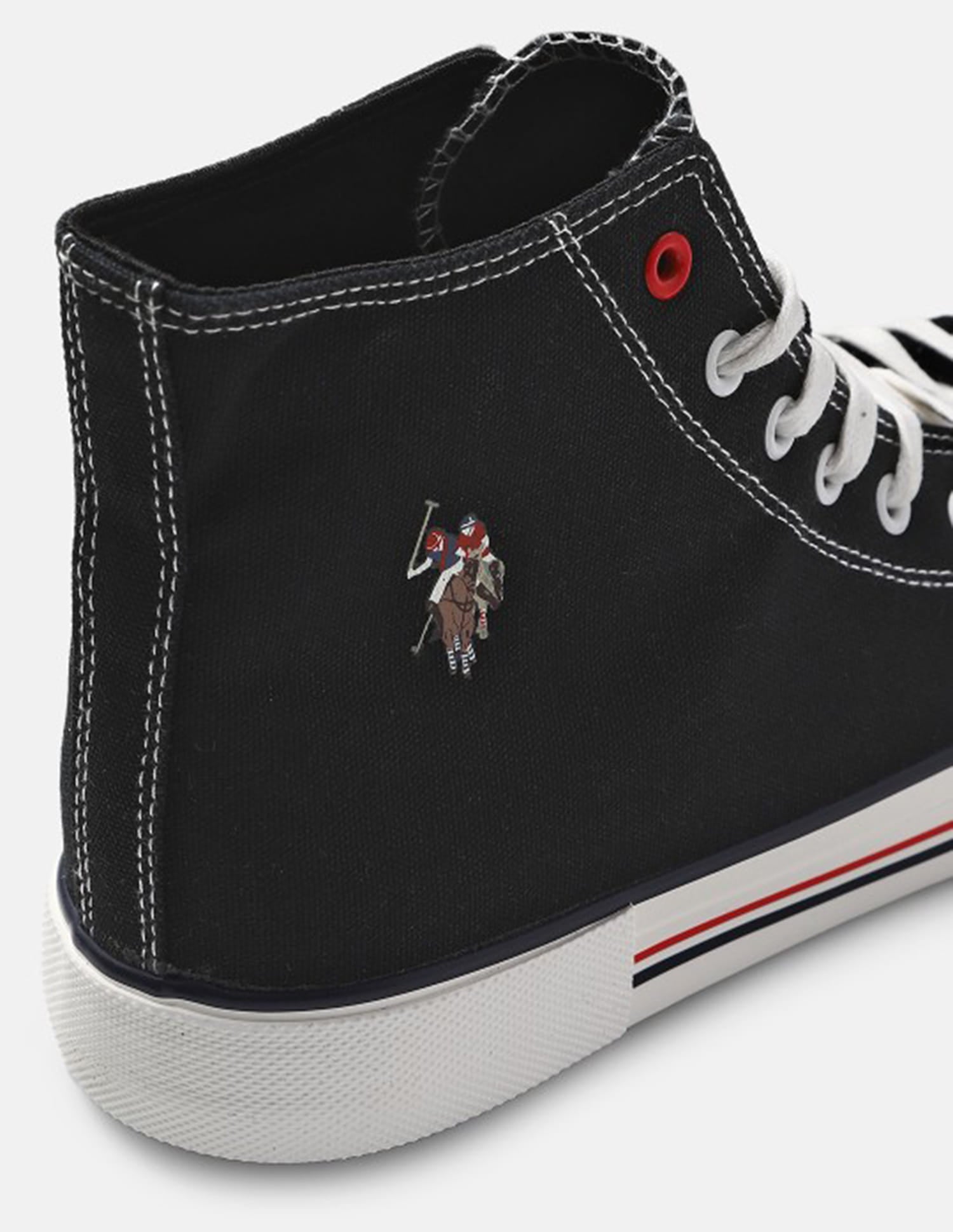 Men Vlair 2.0 Canvas Mid Top Casual Shoes Black - U.S. Polo Assn. India | Large