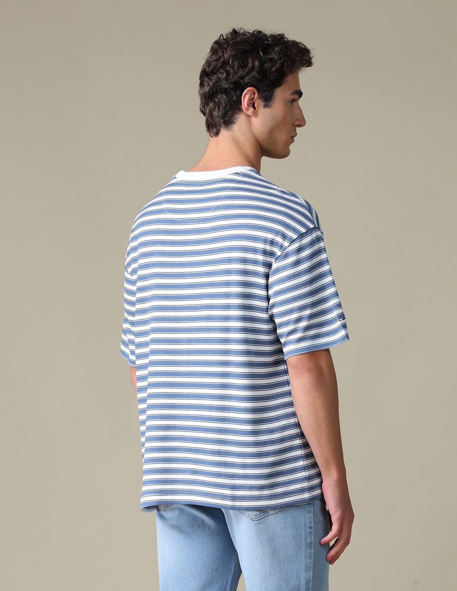 Horizontal Striped Relaxed Fit T-Shirt Blue - U.S. Polo Assn. India | Large