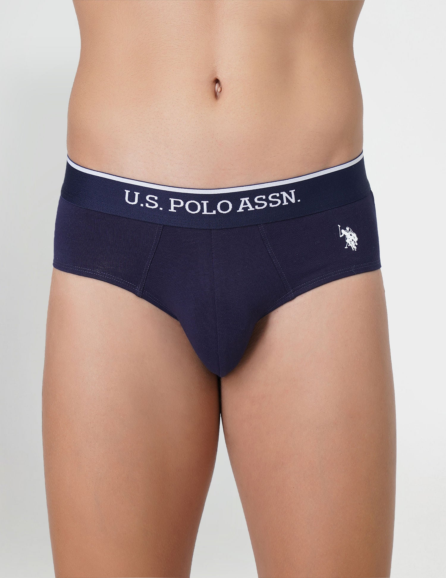 Cotton Stretch Antibacterial EB004 Briefs - Pack Of 2 Navy and Red - U.S. POLO ASSN. | Large