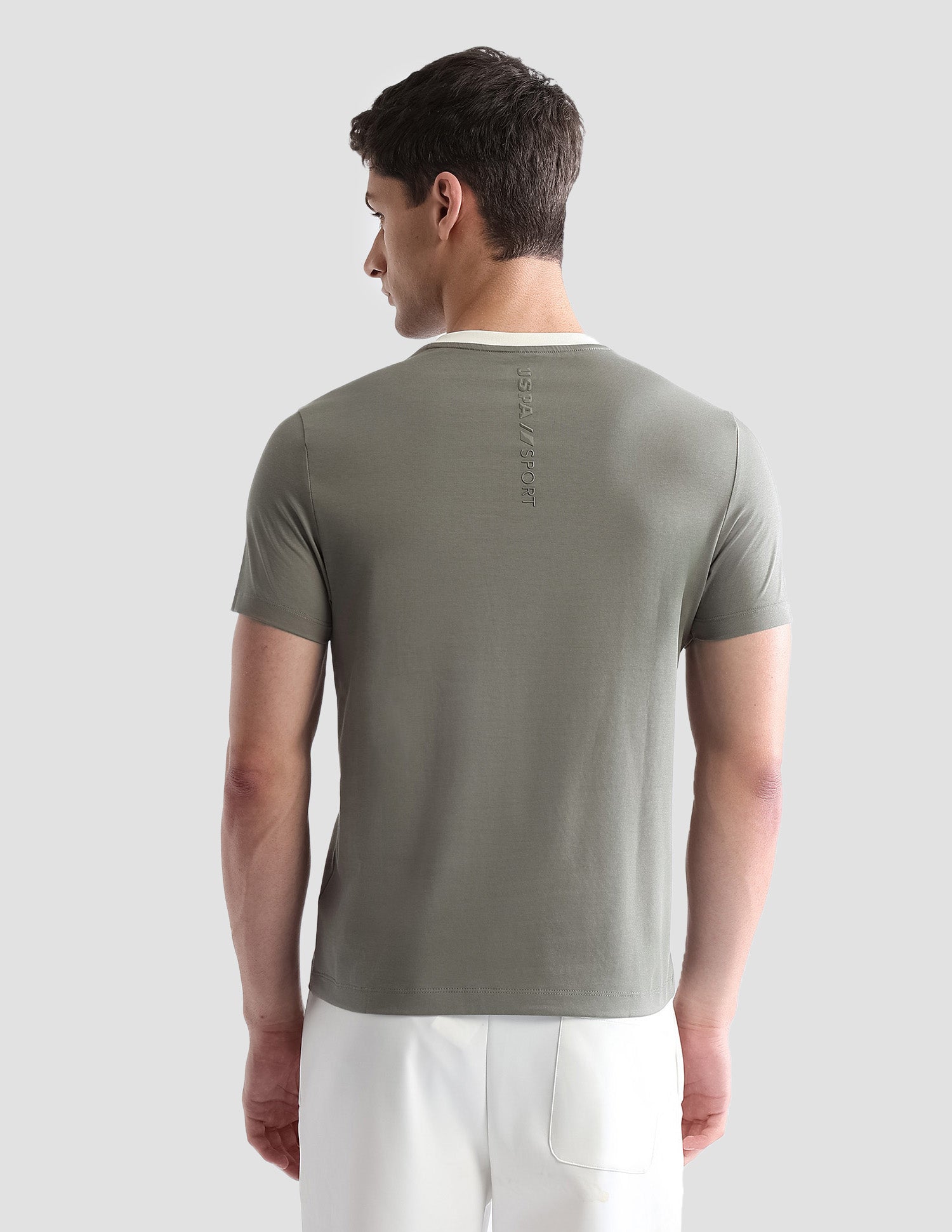 Brand Embossed Regular Fit Active T-Shirt Light Olive - U.S. POLO ASSN. | Large