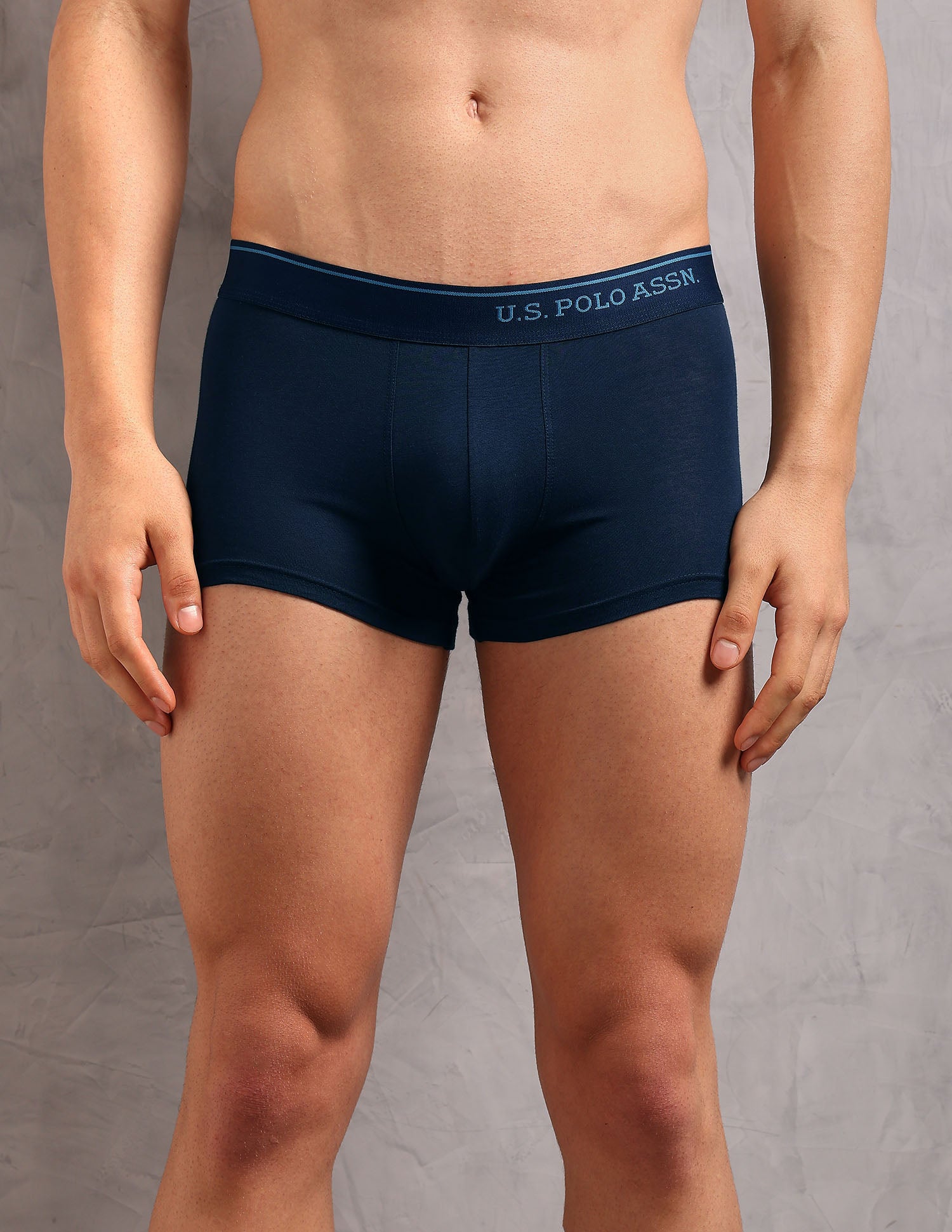 Cotton Stretch Breathable OET18 Trunks - Pack Of 2 Uspa Navy and Blue Fog - U.S. POLO ASSN. | Large