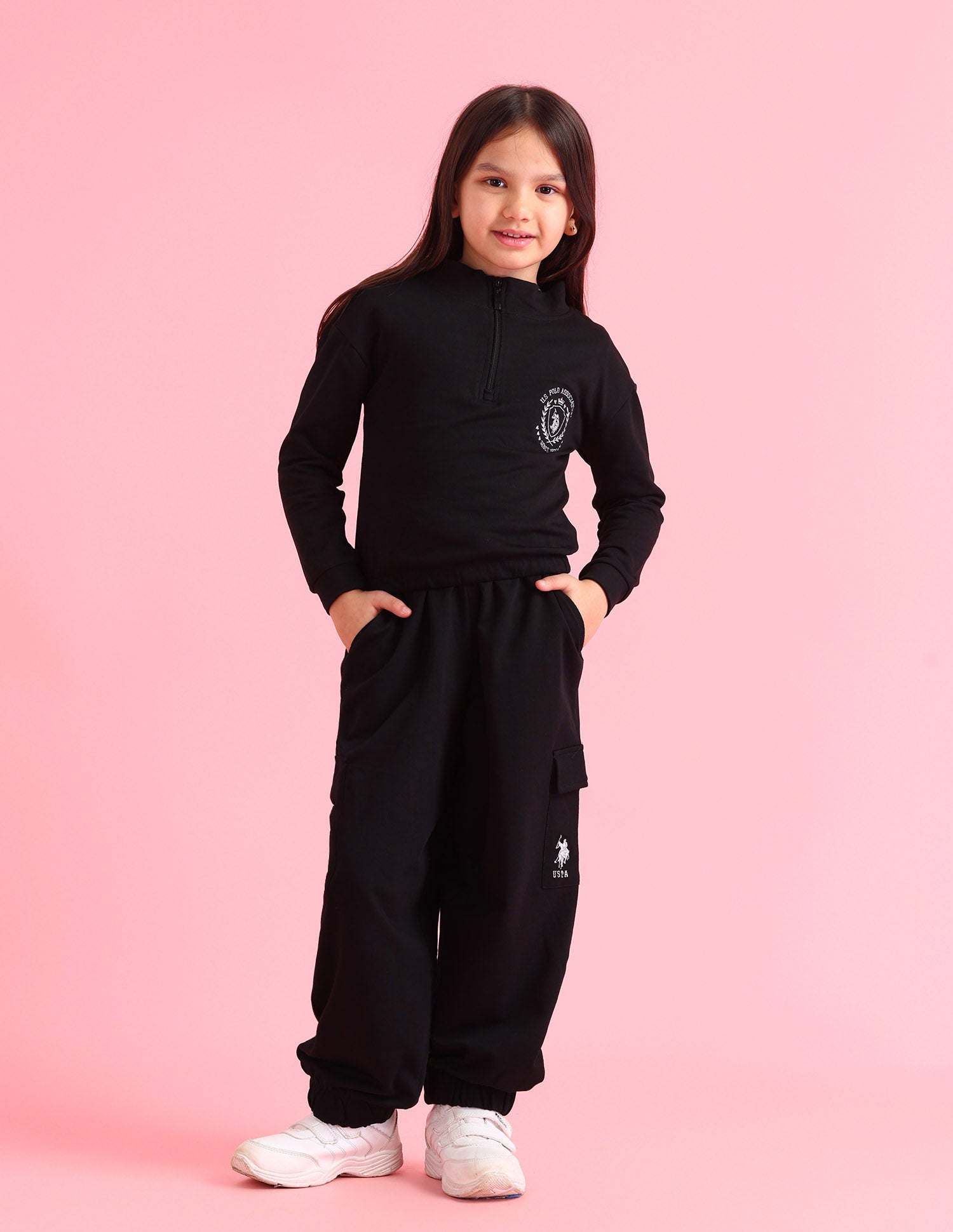 Girls Casual 2 piece Set Black - U.S. POLO ASSN. | Large
