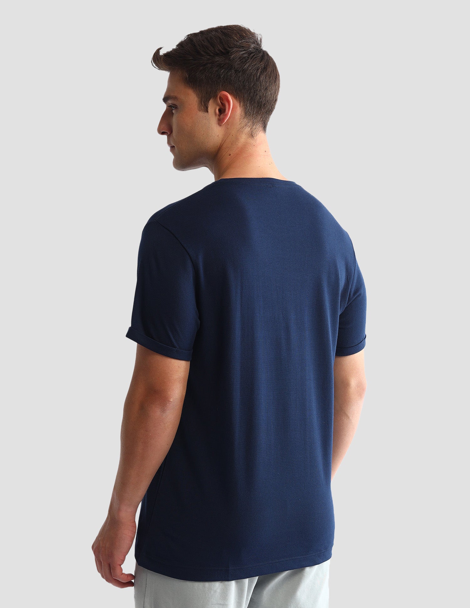 Round Neck Solid Loungewear T-Shirt Warm Sand - U.S. POLO ASSN. | Large