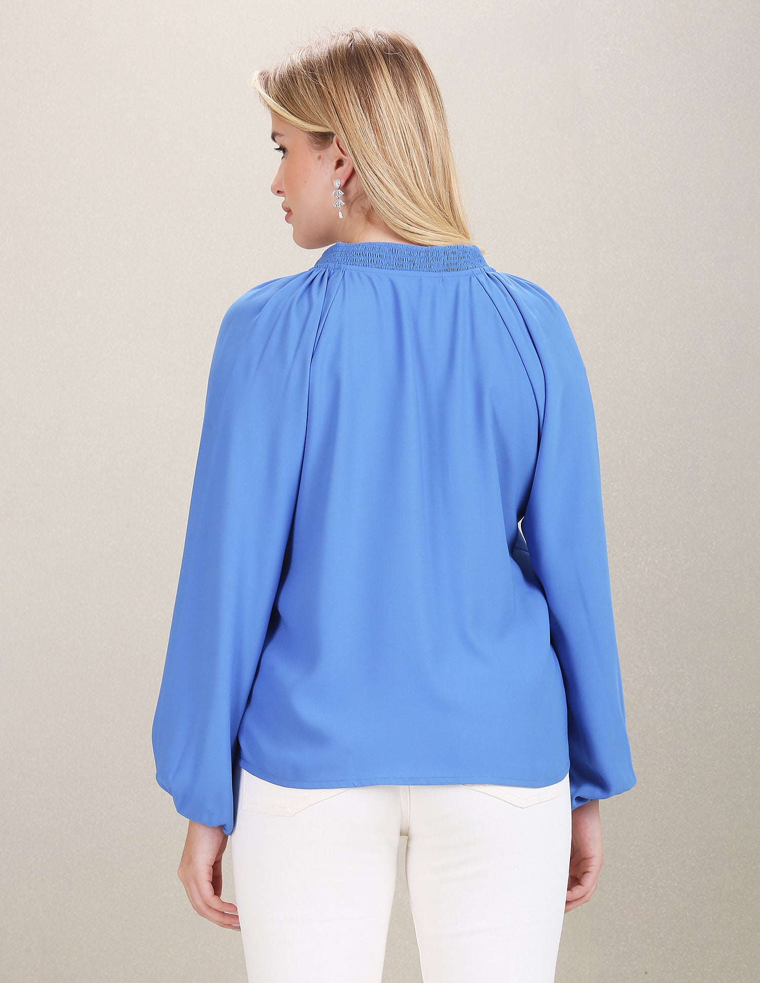 Solid Polyester Shirt Blue - U.S. Polo Assn. India | Large